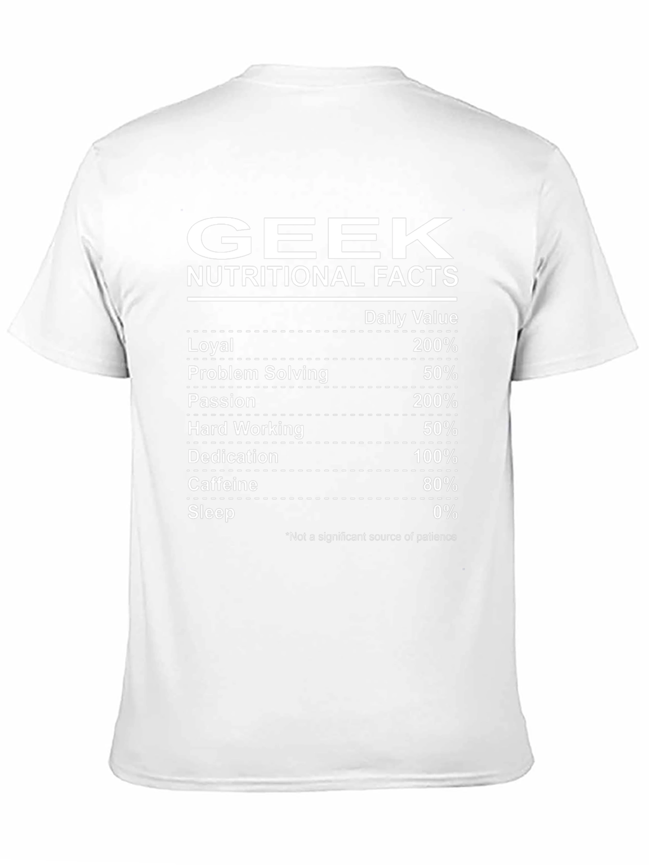 Geek Nutritional Facts T-Shirt
