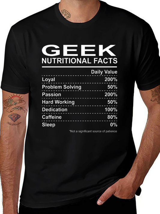 Geek Nutritional Facts T-Shirt