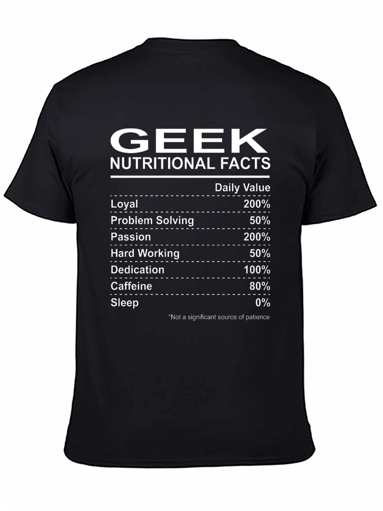 Geek Nutritional Facts T-Shirt