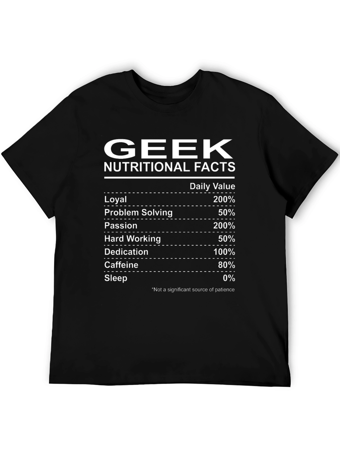 Geek Nutritional Facts T-Shirt