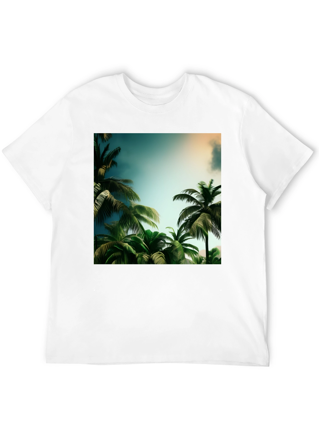 Tropical Palm Tree Graphic Black T-Shirt