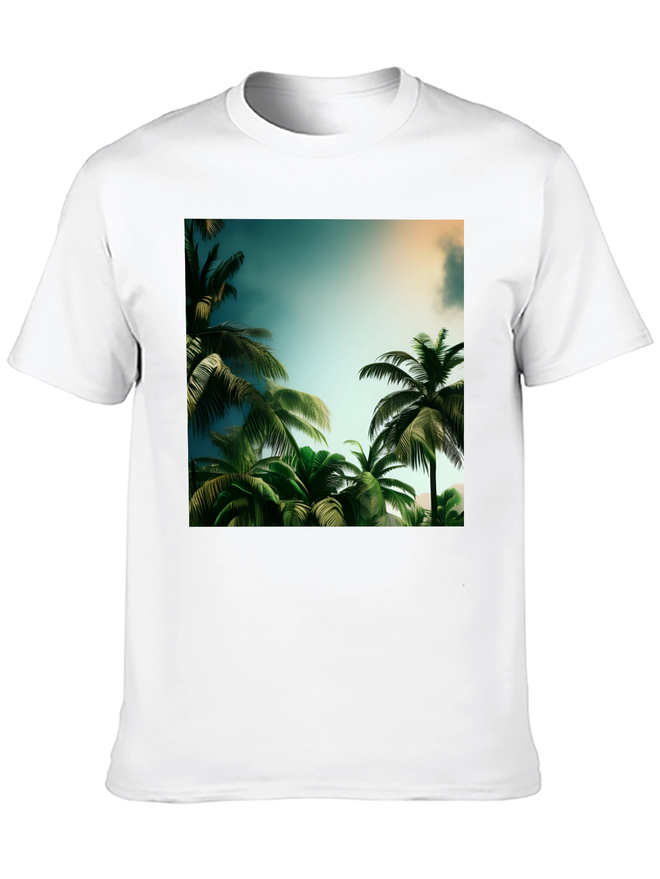 Tropical Palm Tree Graphic Black T-Shirt