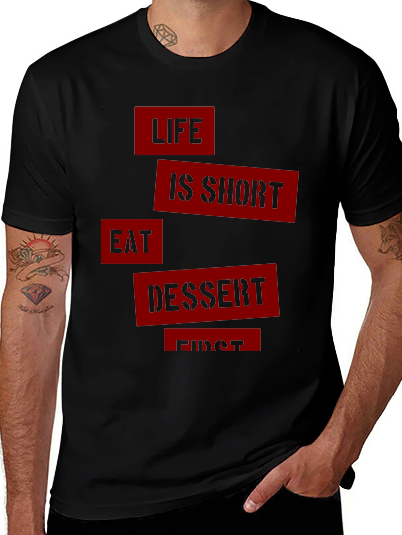 Life is Short Eat Dessert First Graphic Tee