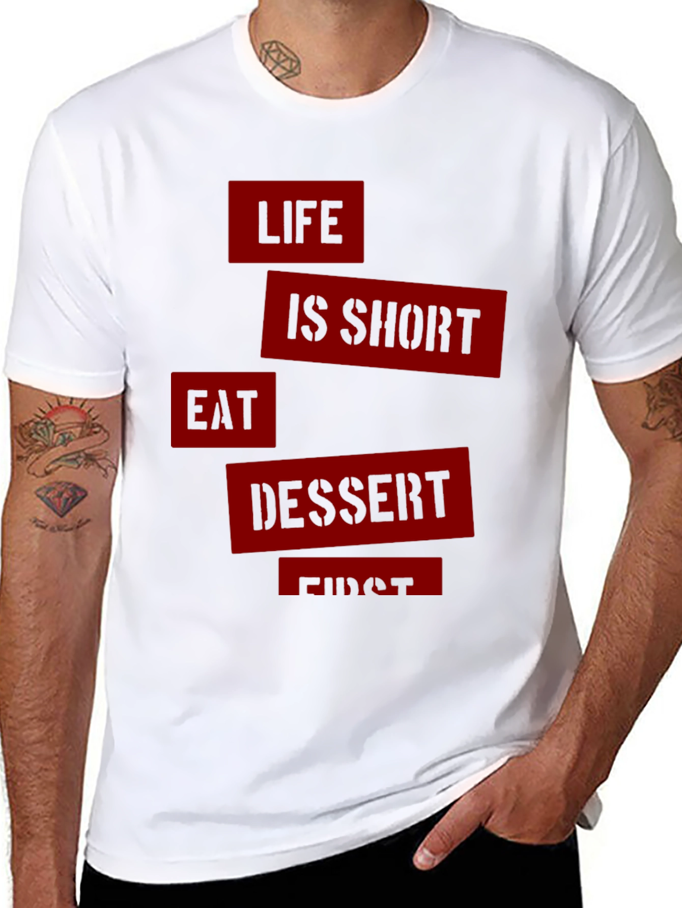 Life is Short Eat Dessert First Graphic Tee
