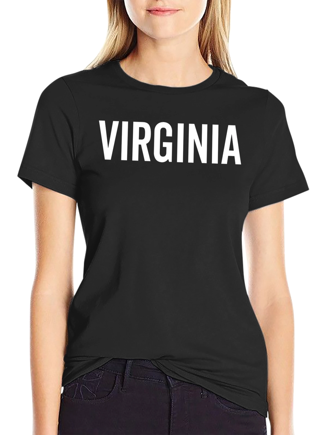 Virginia Text Graphic Black T-Shirt