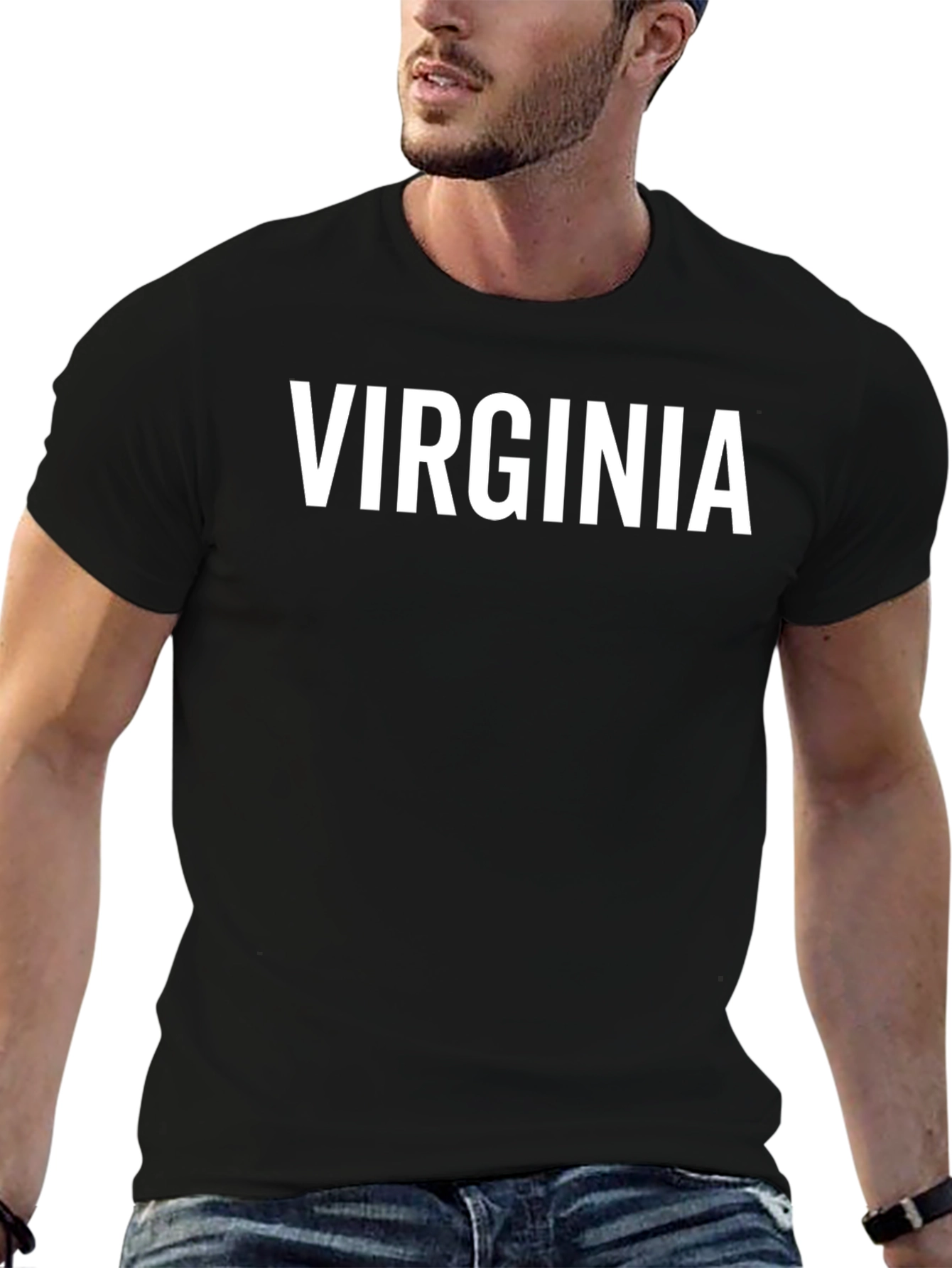 Virginia Text Graphic Black T-Shirt