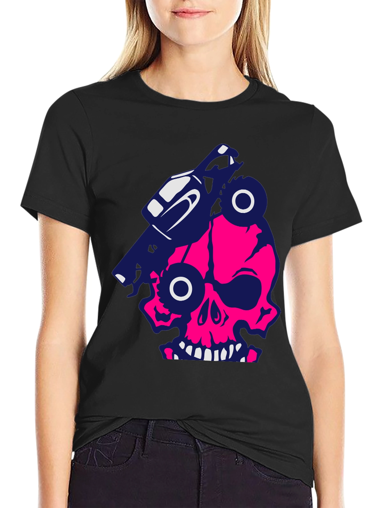 Skull Monster Truck Graphic Tee - Bold Style