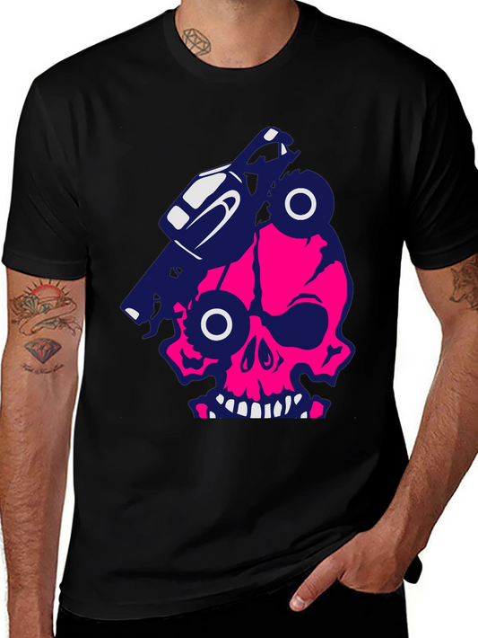 Skull Monster Truck Graphic Tee - Bold Style