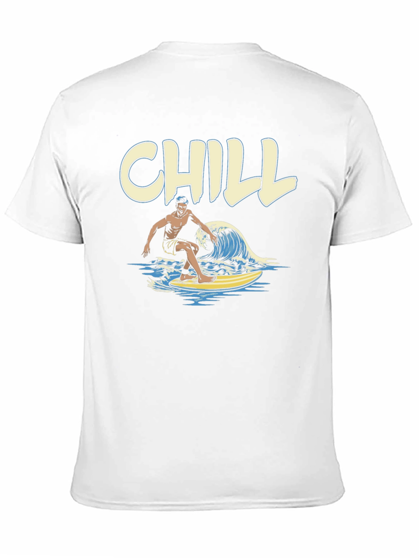 Chill Surfer Graphic T-Shirt - Black Cotton Tee