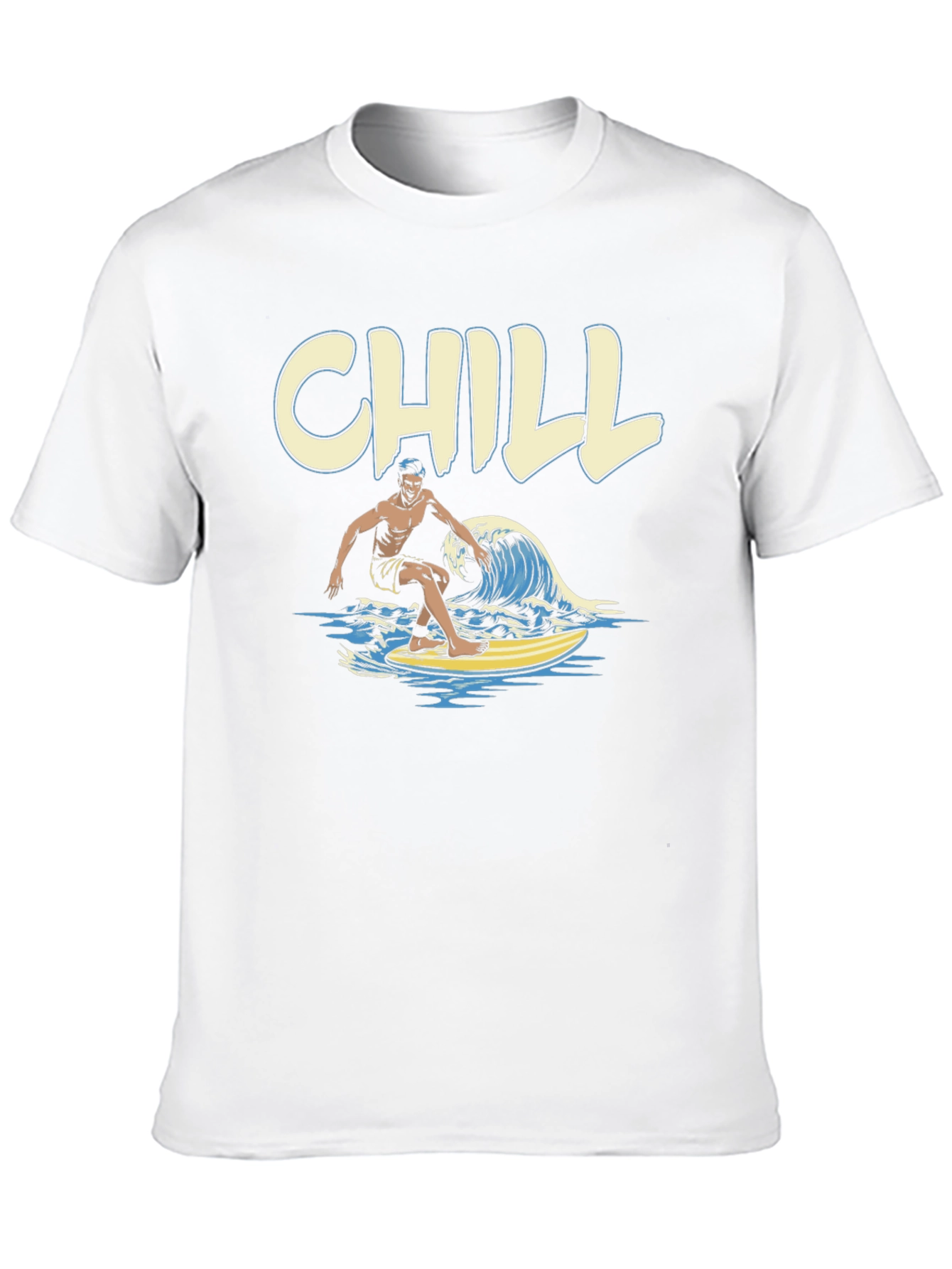 Chill Surfer Graphic T-Shirt - Black Cotton Tee