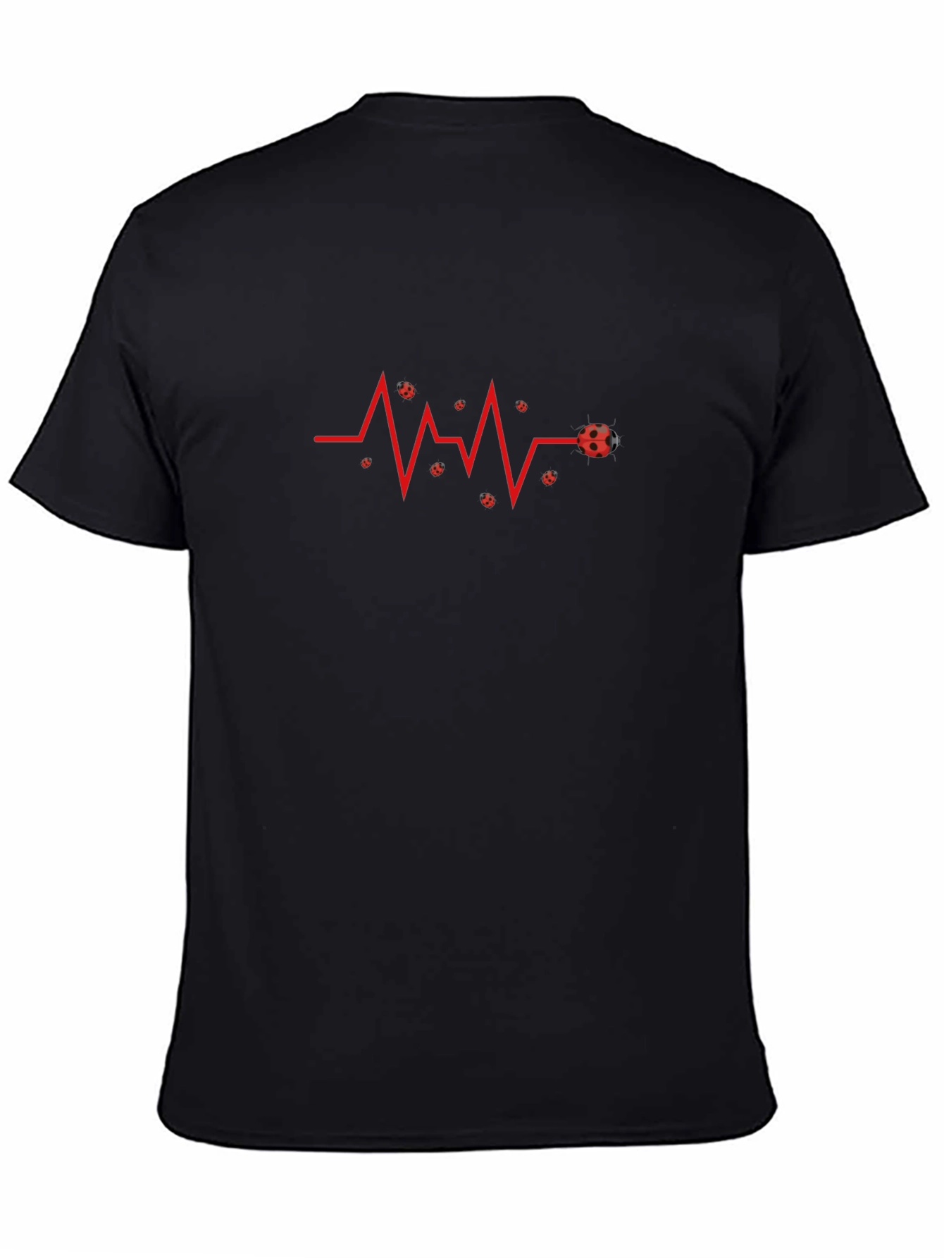 Ladybug Heartbeat Graphic Tee - Black