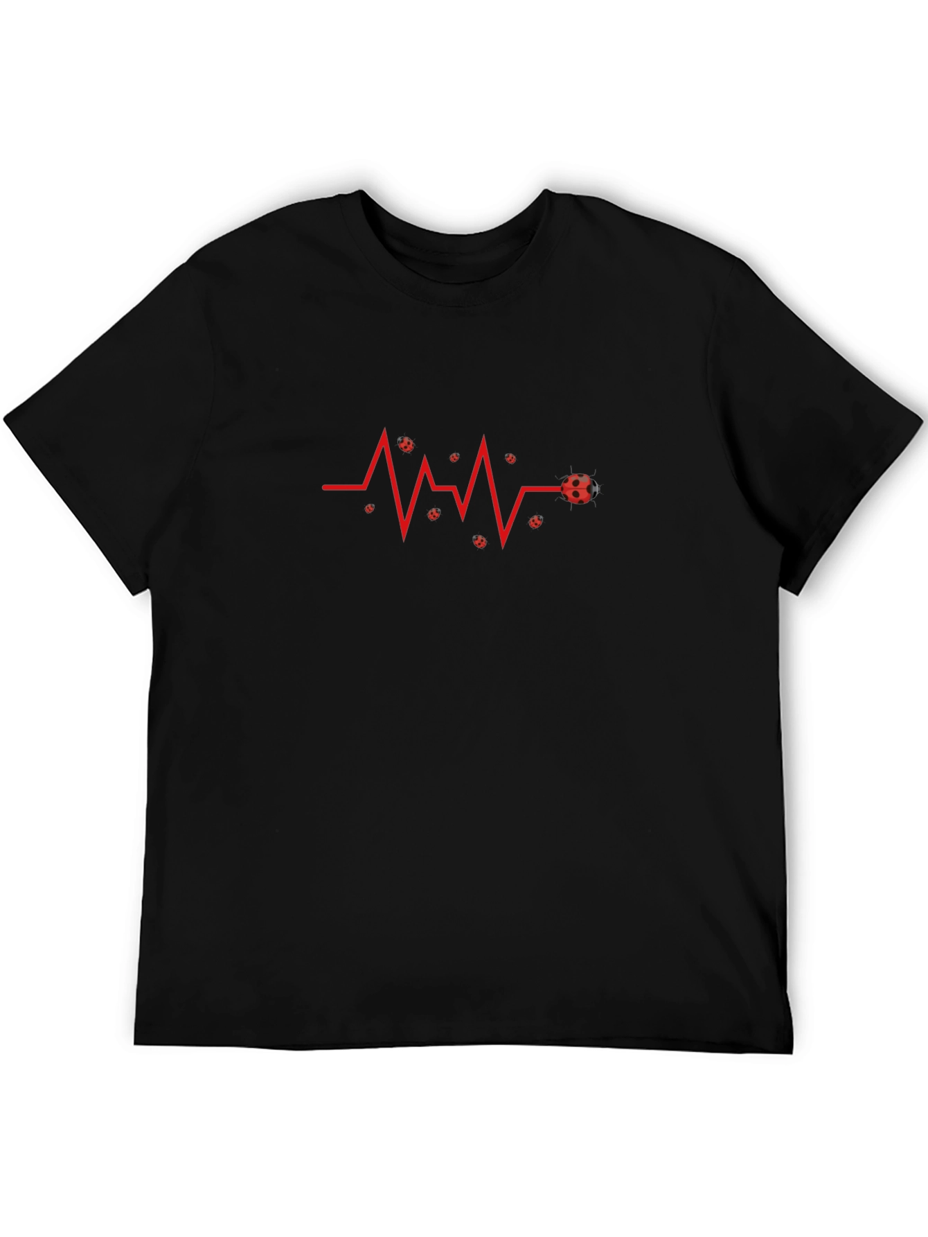Ladybug Heartbeat Graphic Tee - Black