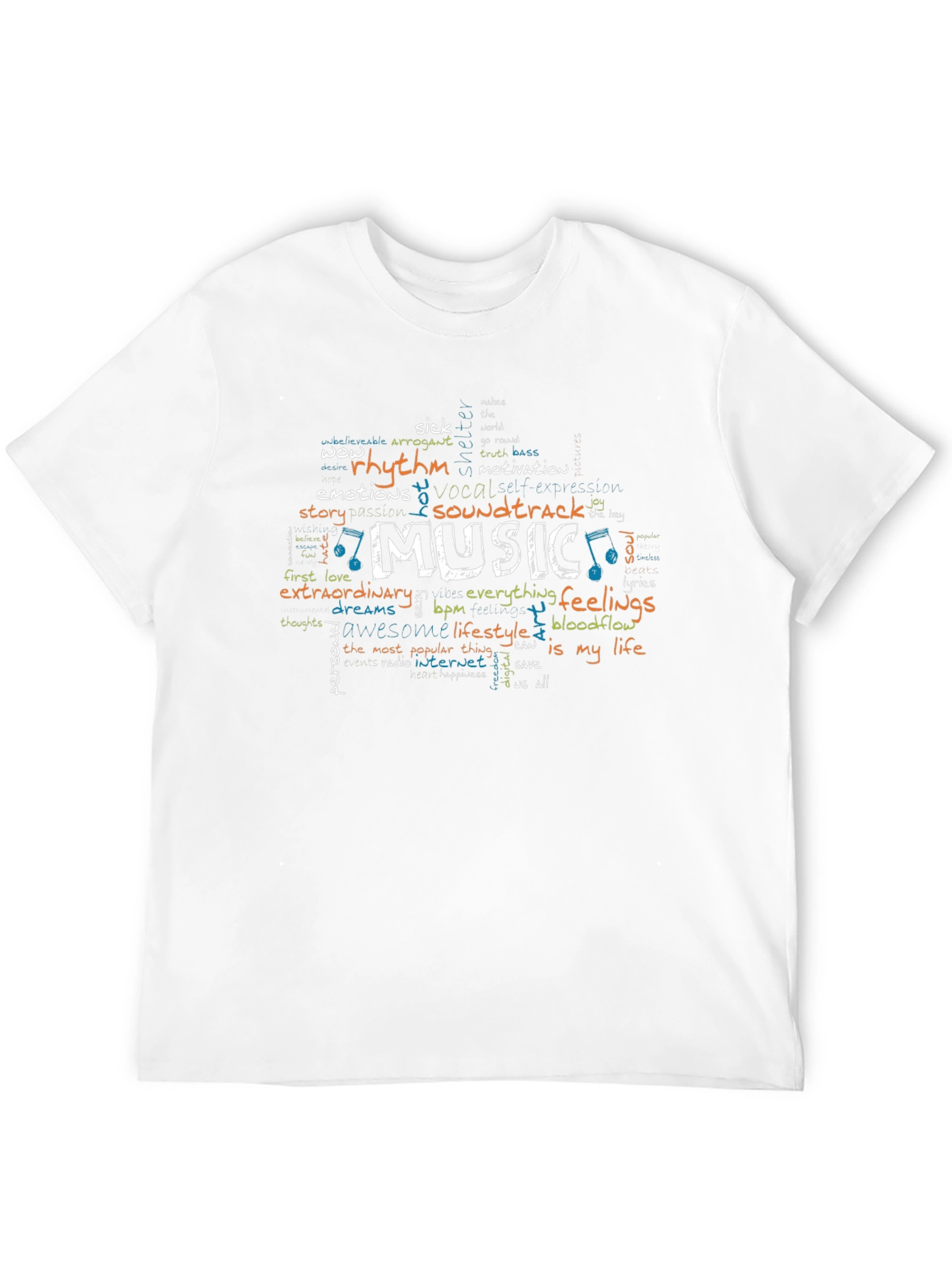 Music Word Art Graphic T-Shirt