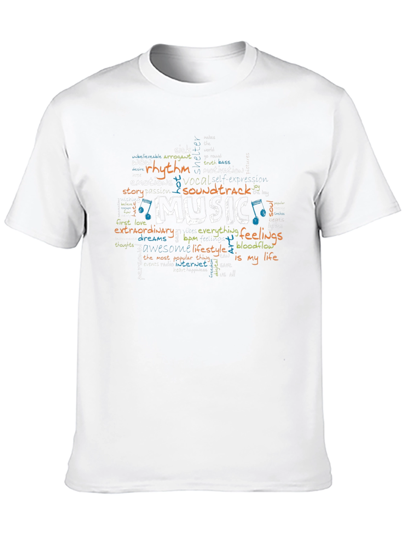 Music Word Art Graphic T-Shirt