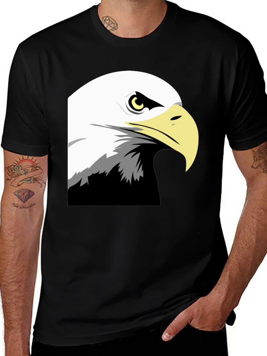 Bold Eagle Graphic Tee - Black Cotton Blend