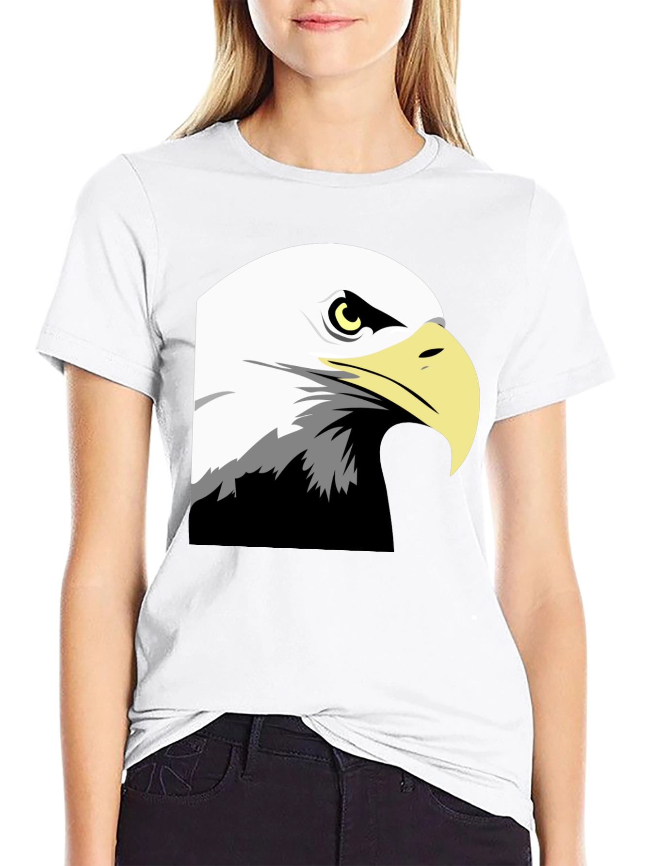 Bold Eagle Graphic Tee - Black Cotton Blend
