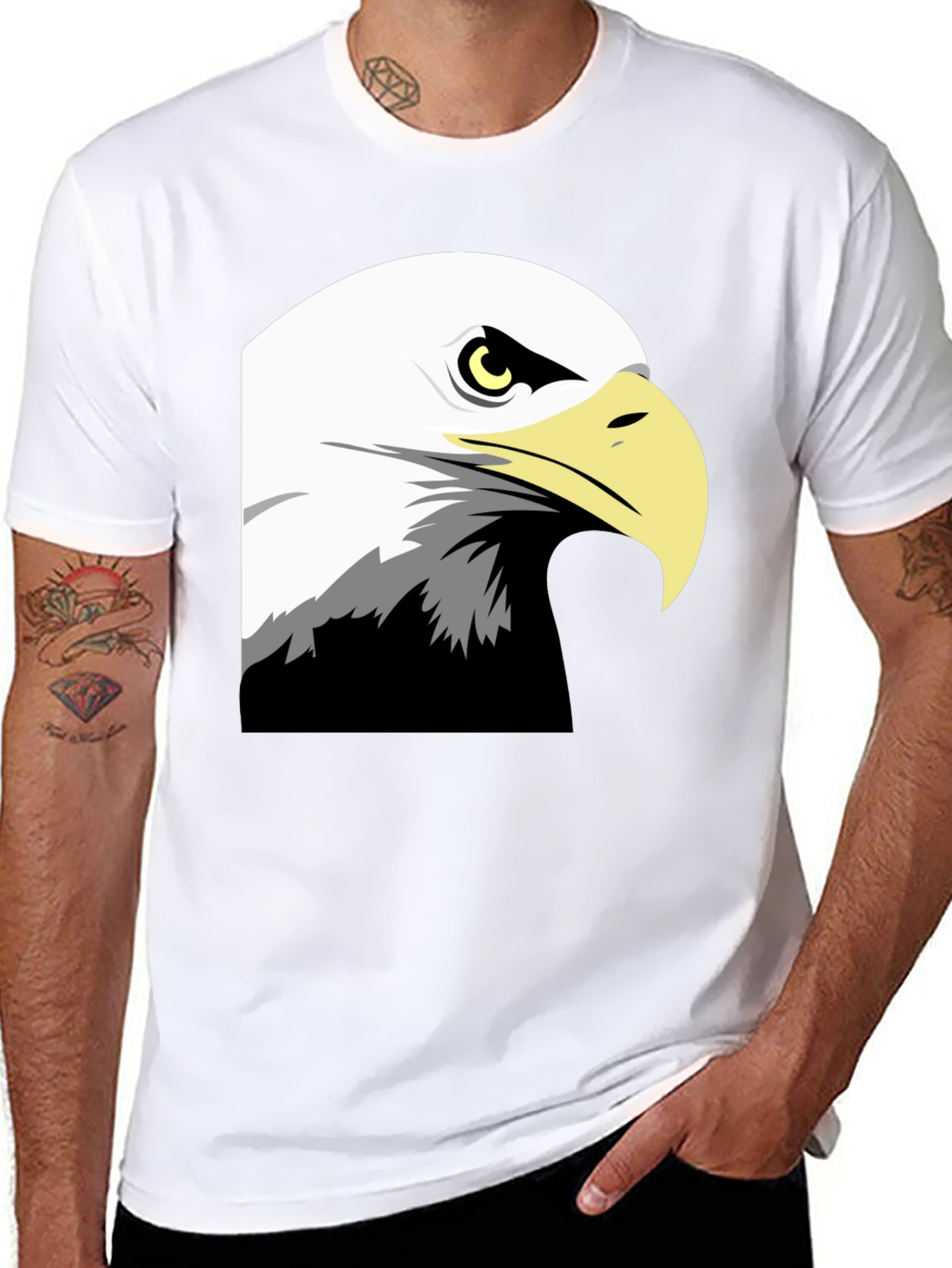 Bold Eagle Graphic Tee - Black Cotton Blend