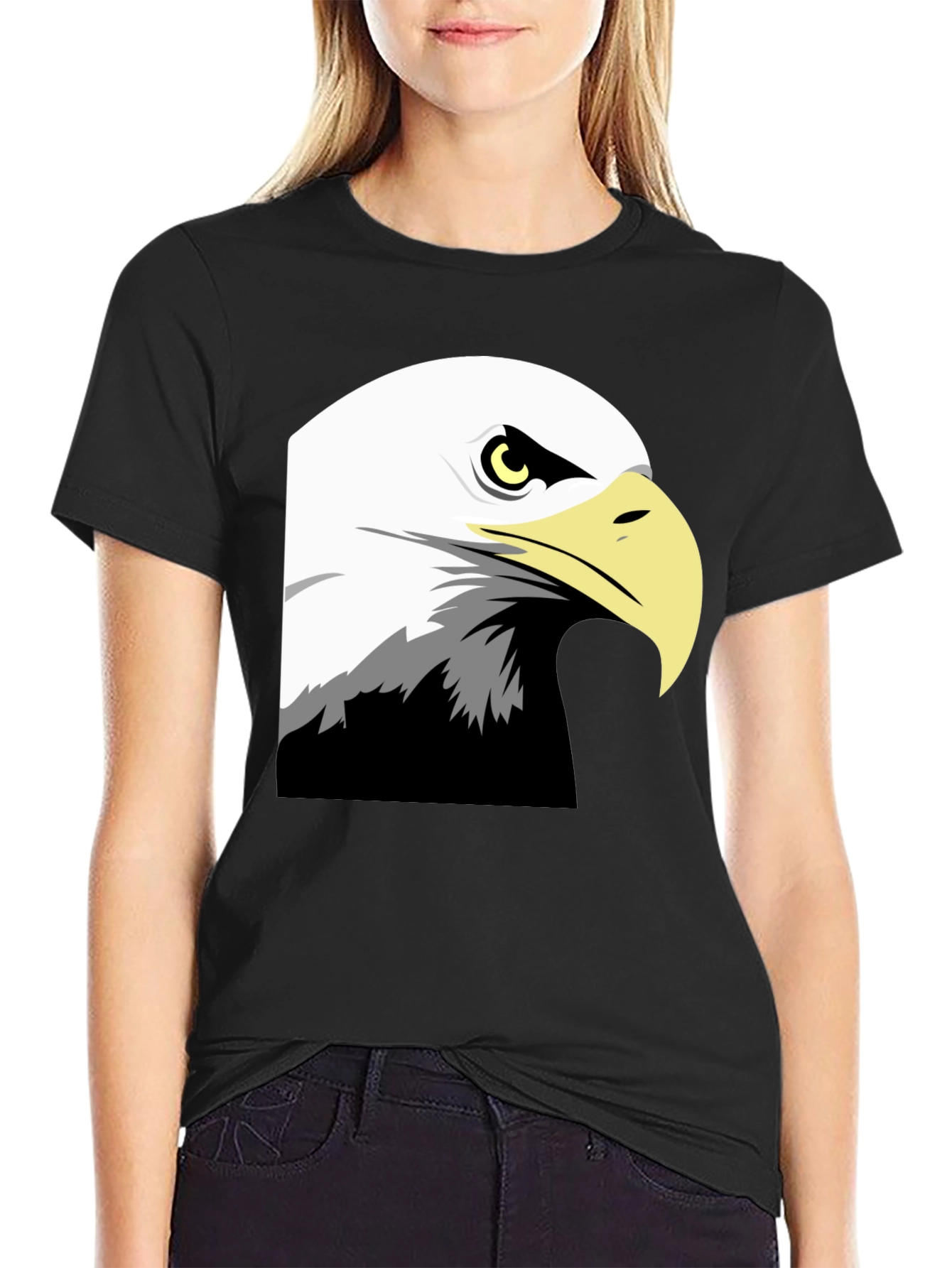 Bold Eagle Graphic Tee - Black Cotton Blend