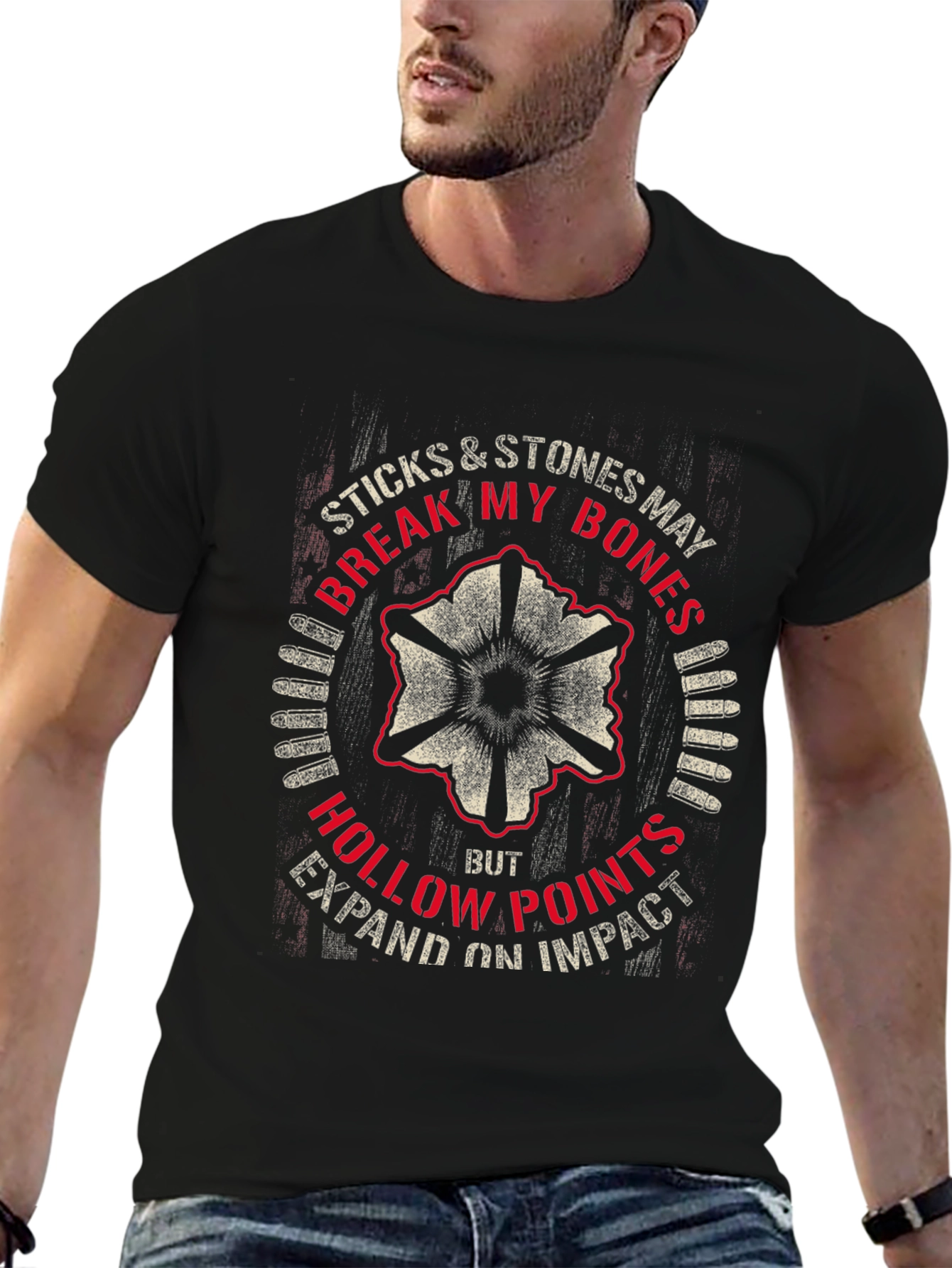 Sticks & Stones Hollow Points Graphic T-Shirt