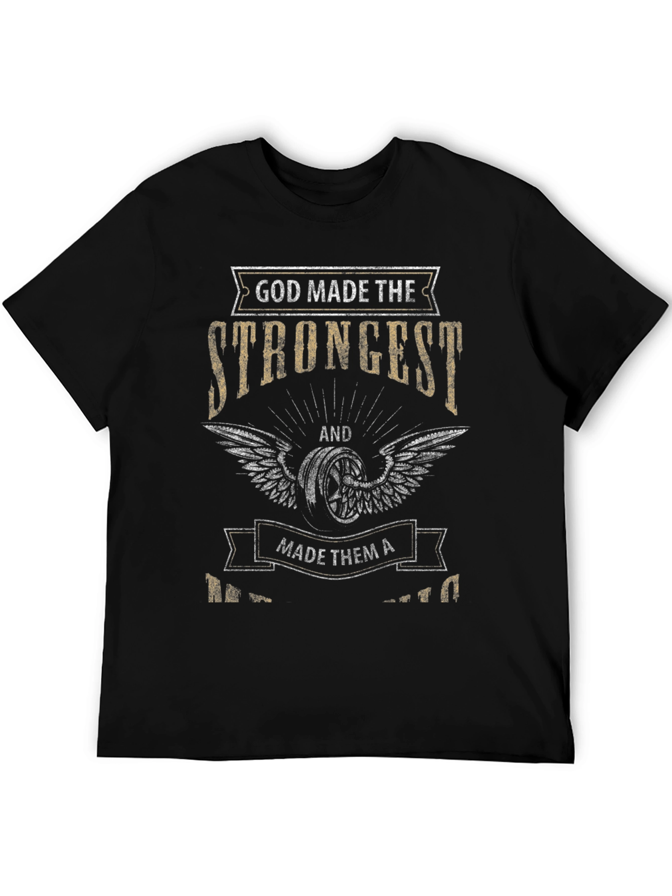 God Made The Strongest Motorcycle Biker Graphic T-Shirt