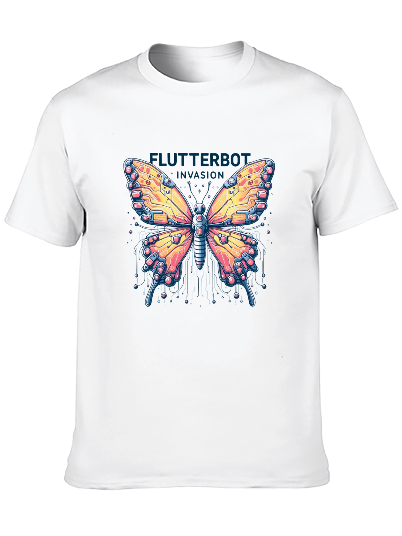 Flutterbot Invasion T-Shirt - Robotic Butterfly Design