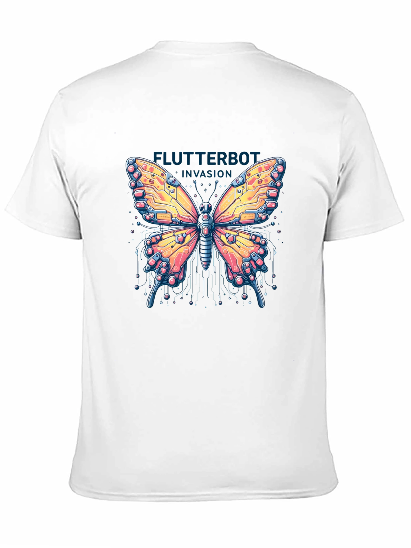 Flutterbot Invasion T-Shirt - Robotic Butterfly Design