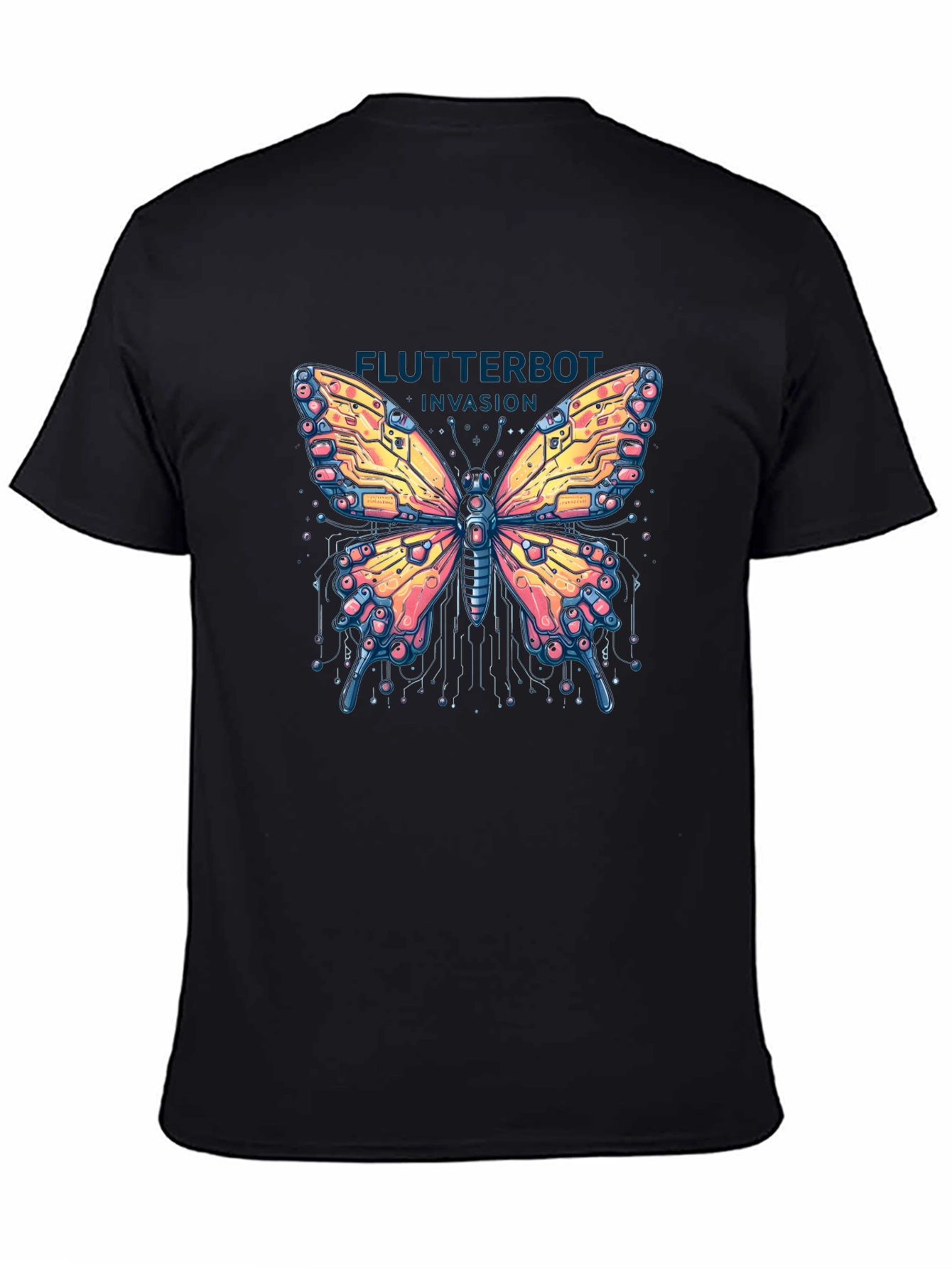 Flutterbot Invasion T-Shirt - Robotic Butterfly Design