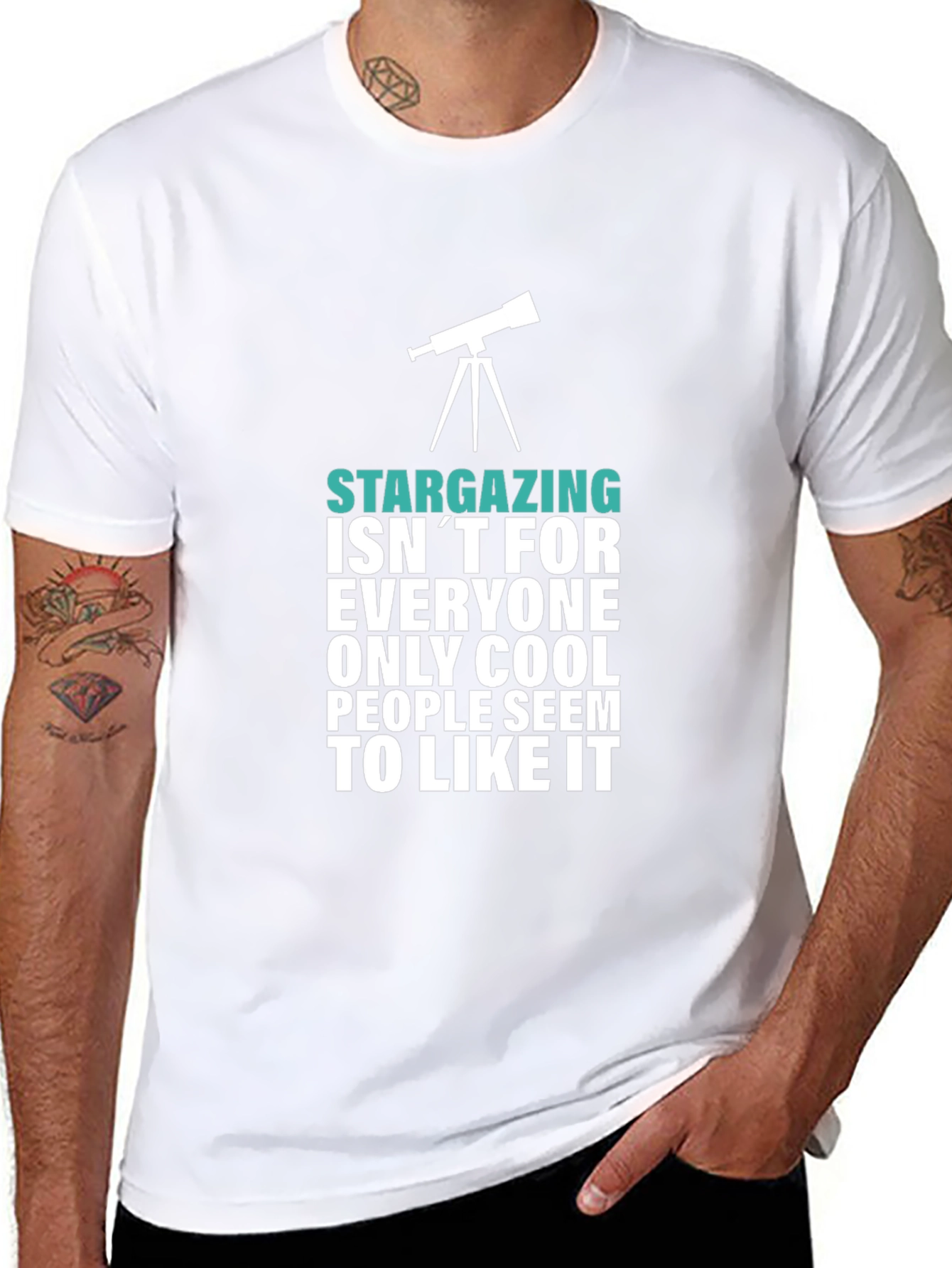 Stargazing Cool People Graphic Tee - Black