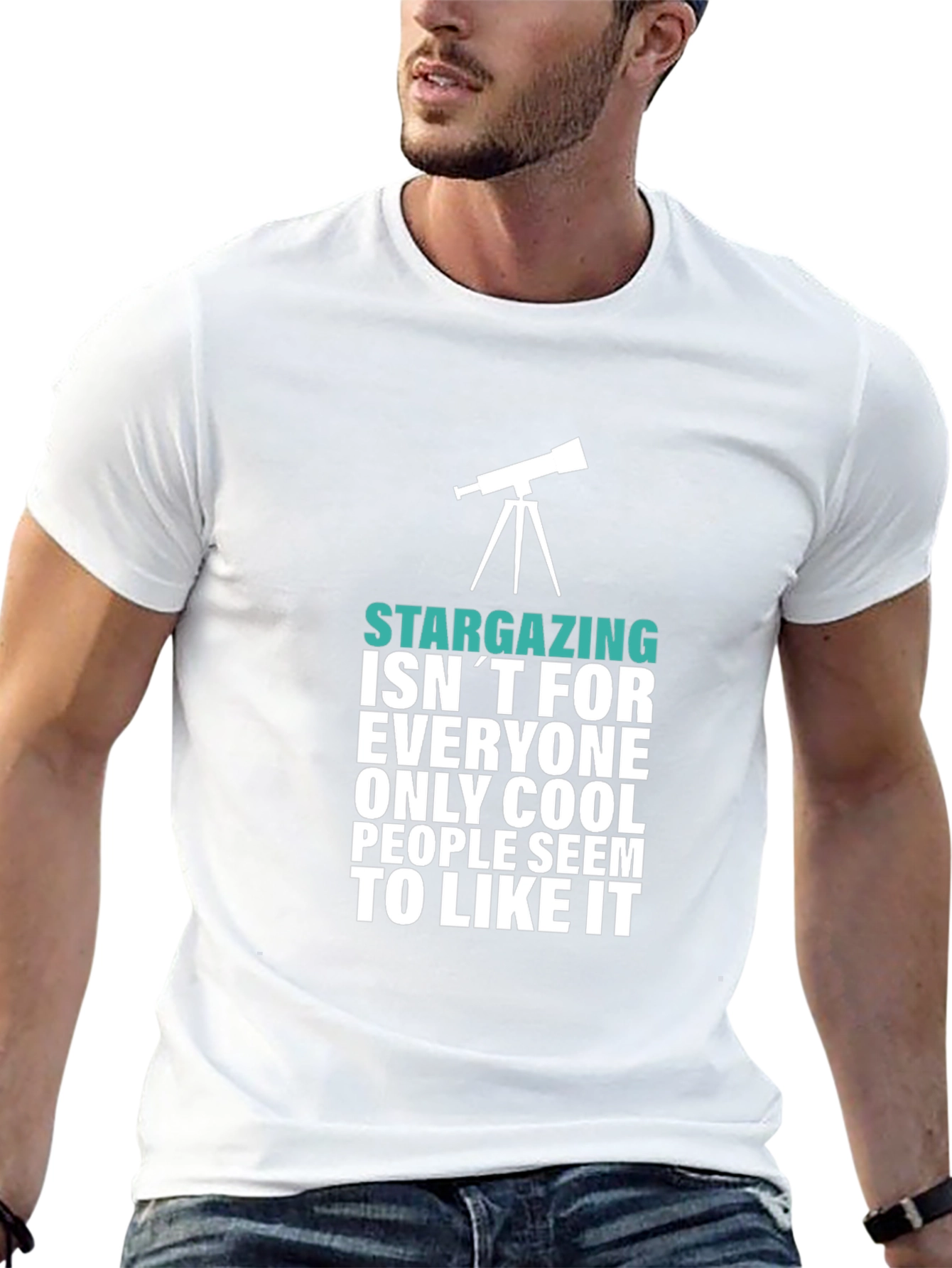 Stargazing Cool People Graphic Tee - Black