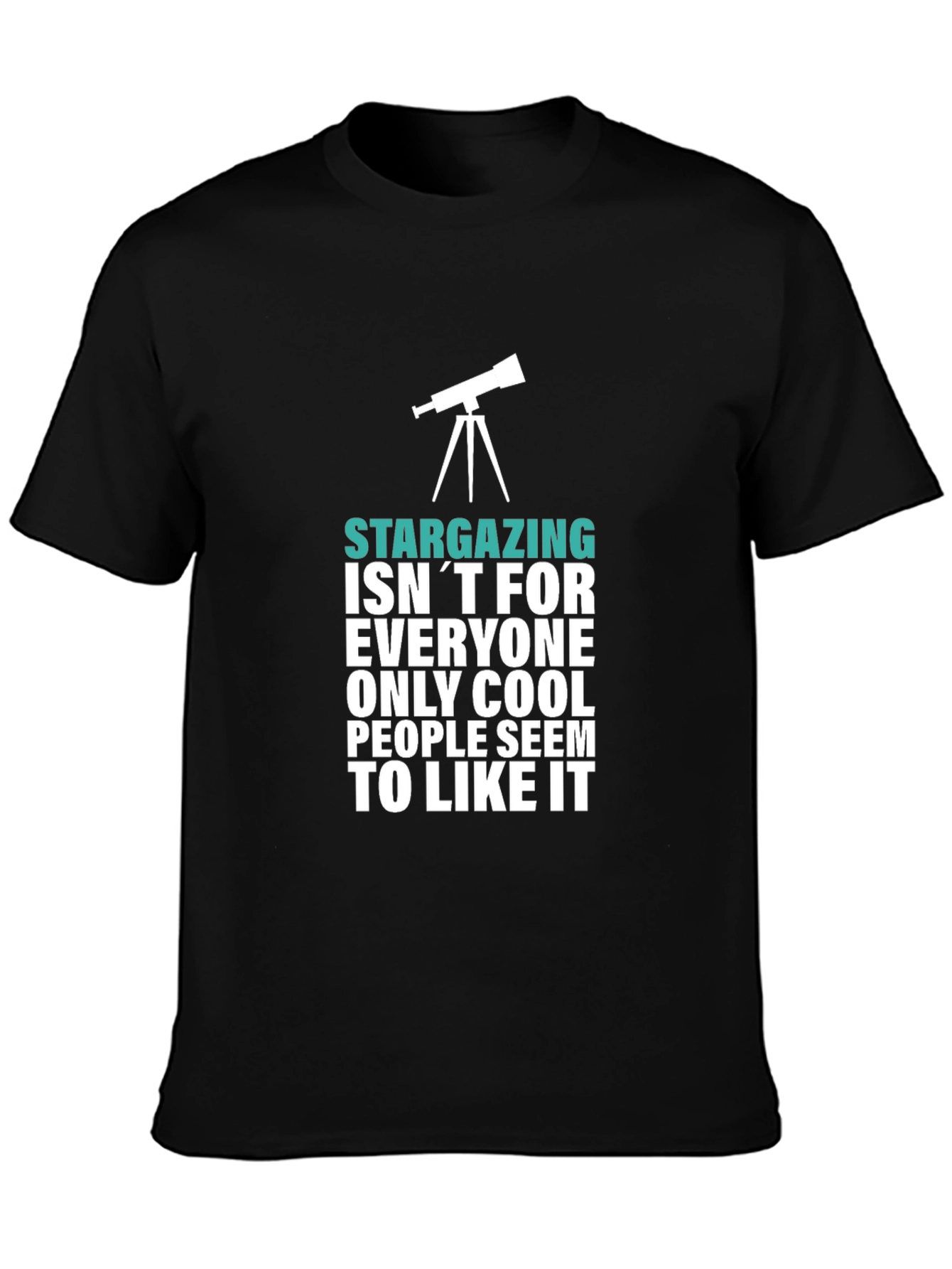 Stargazing Cool People Graphic Tee - Black