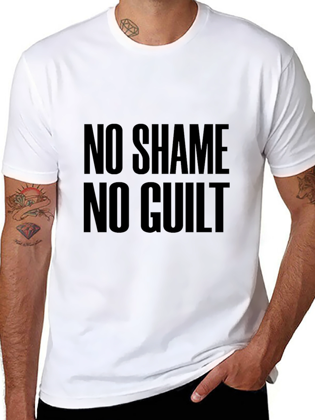 No Shame No Guilt Black Graphic Tee