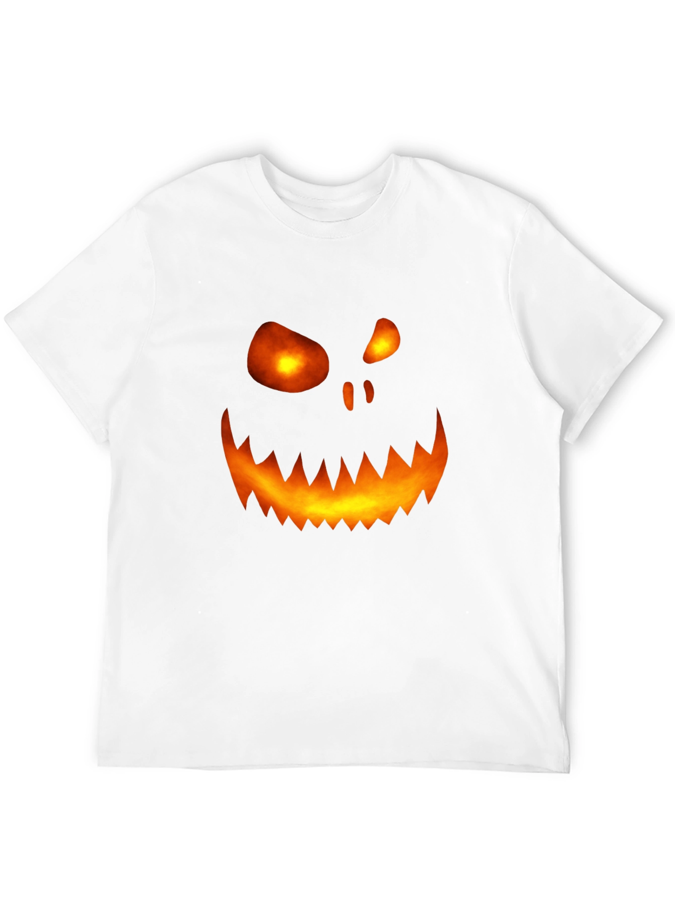 Halloween Pumpkin Face Graphic Tee - Mens Black T-Shirt