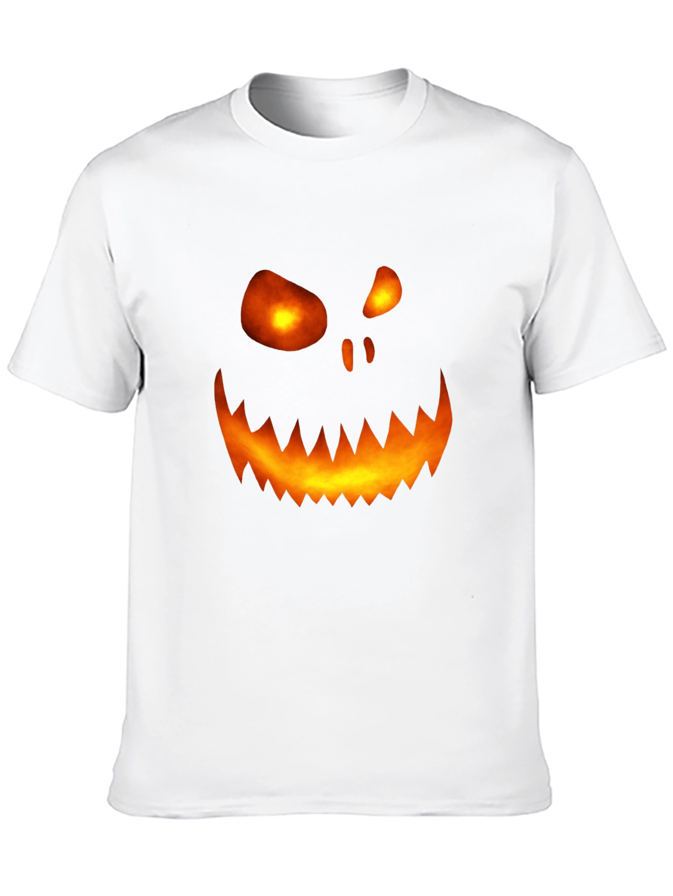 Halloween Pumpkin Face Graphic Tee - Mens Black T-Shirt