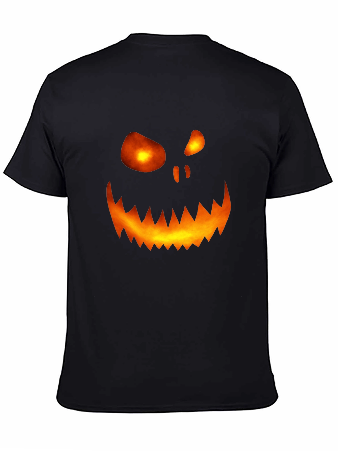 Halloween Pumpkin Face Graphic Tee - Mens Black T-Shirt