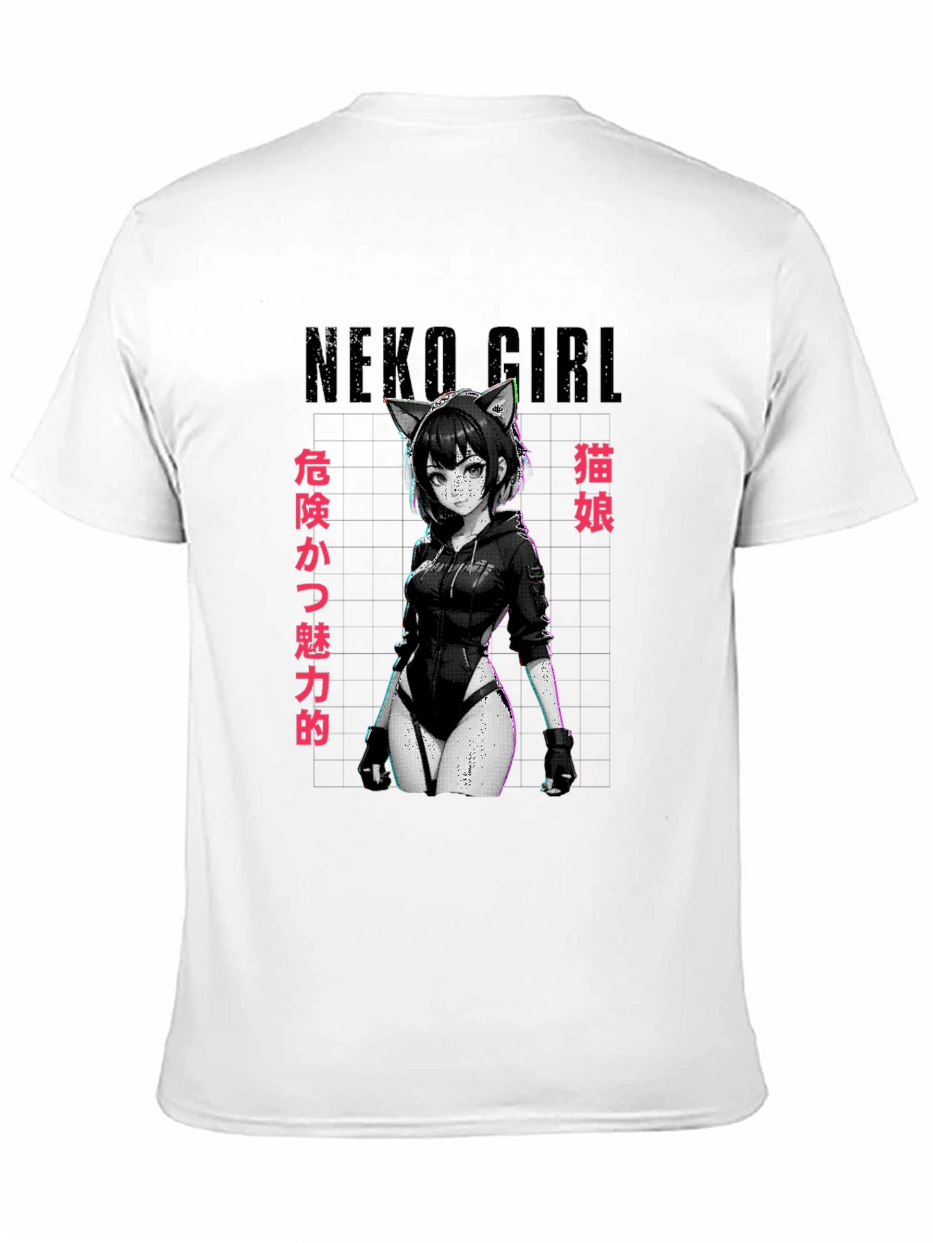 Neko Girl Graphic T-Shirt - Anime Style