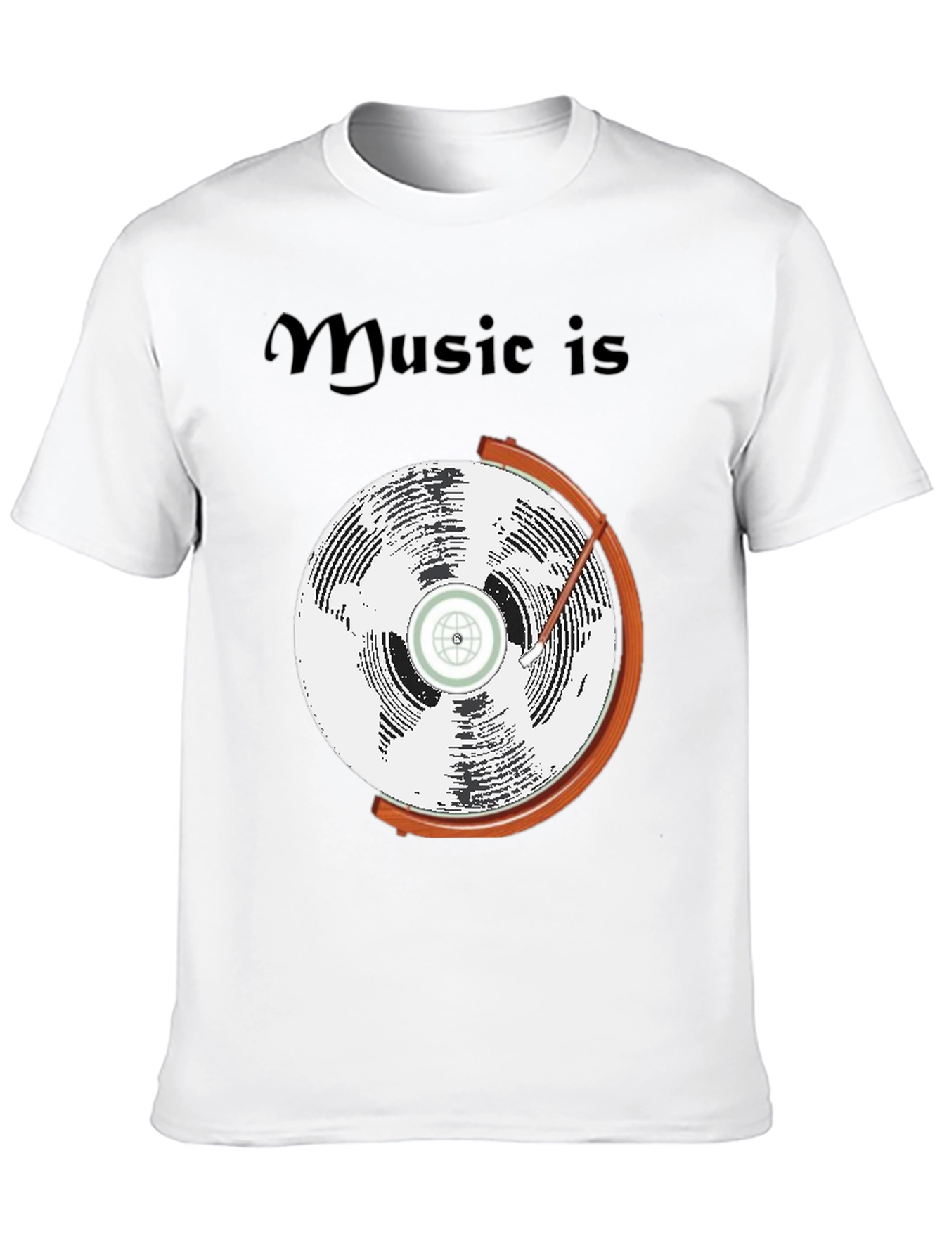 Music is Globe Graphic Black T-Shirt