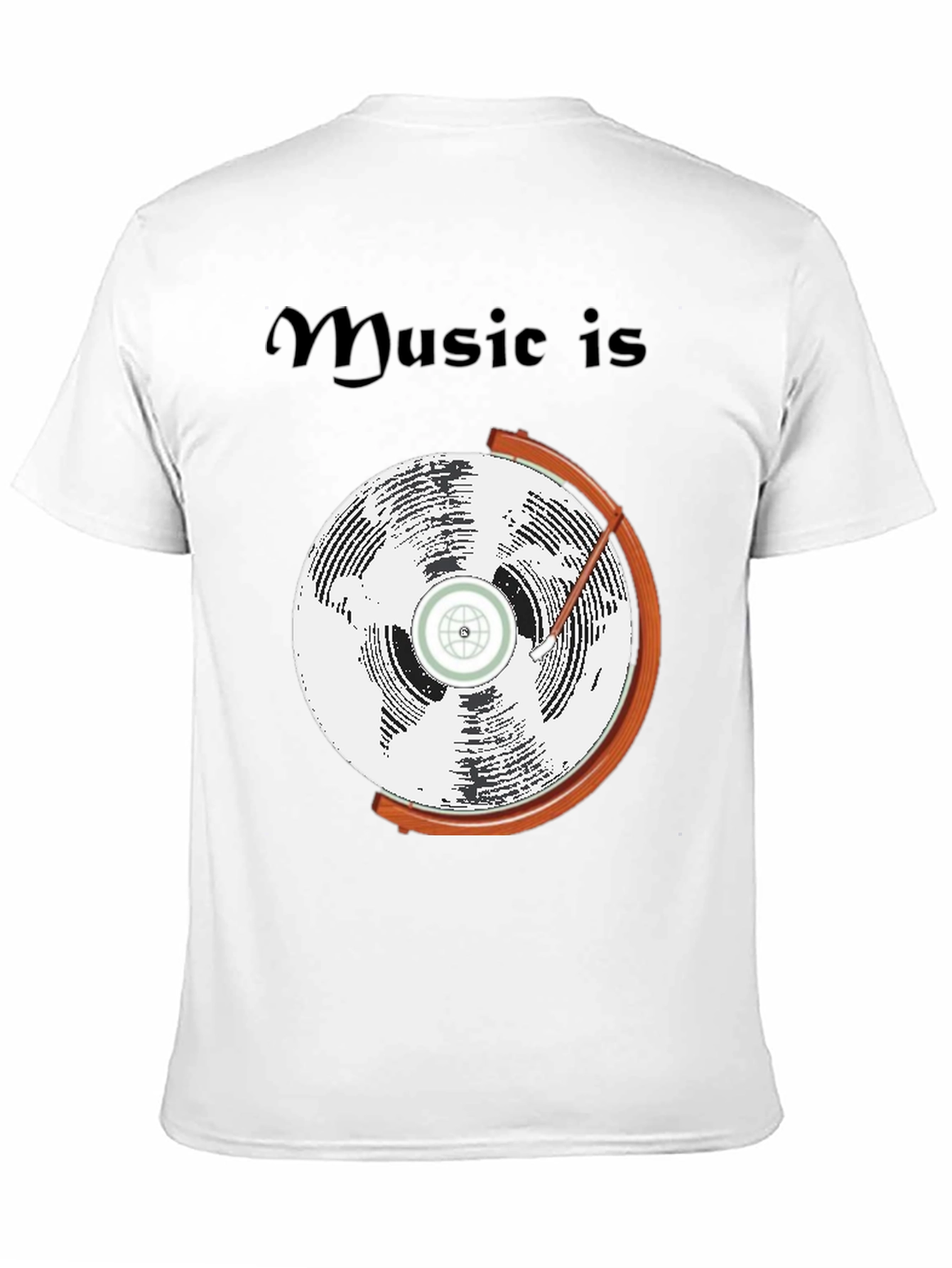Music is Globe Graphic Black T-Shirt