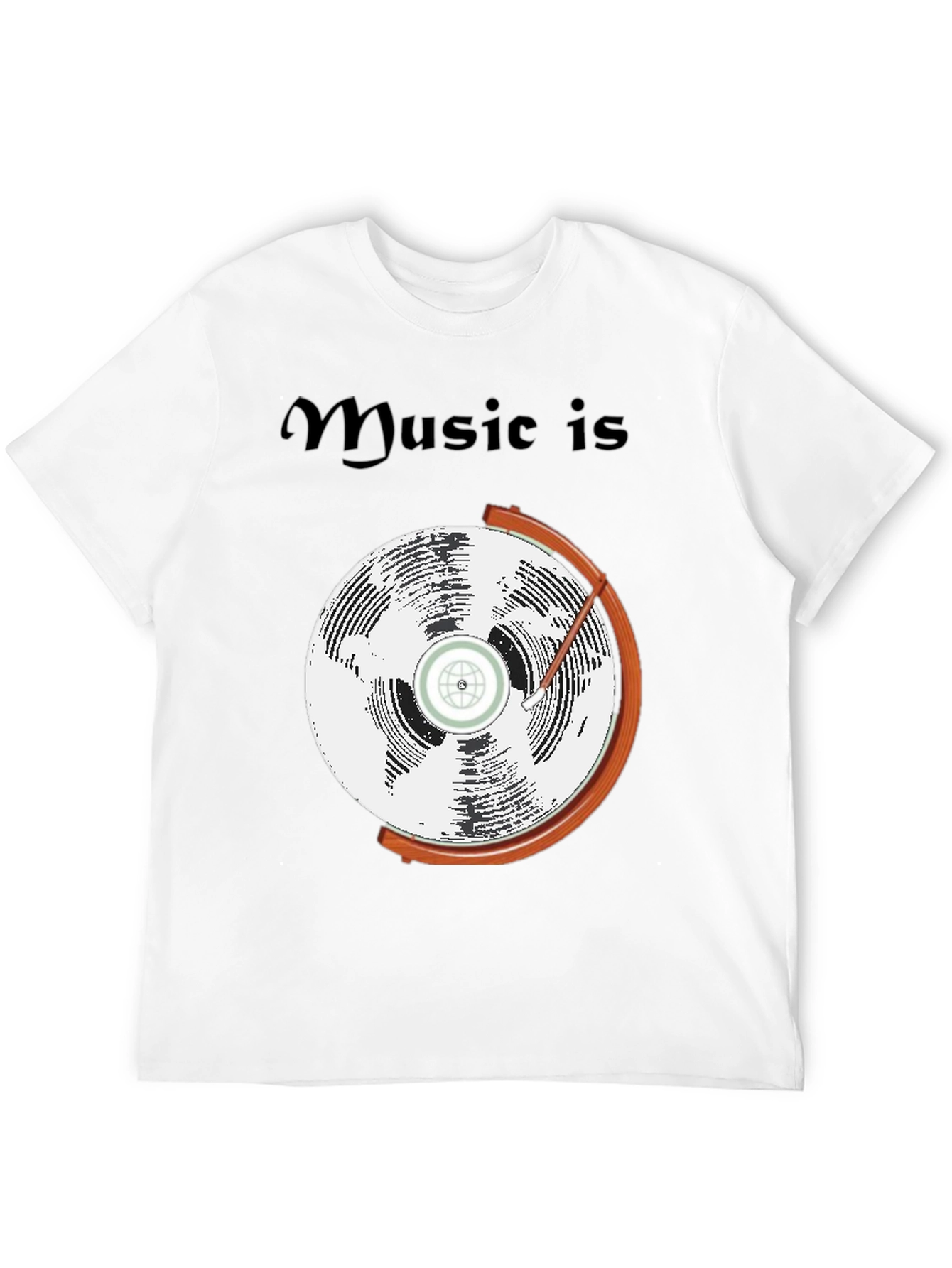 Music is Globe Graphic Black T-Shirt