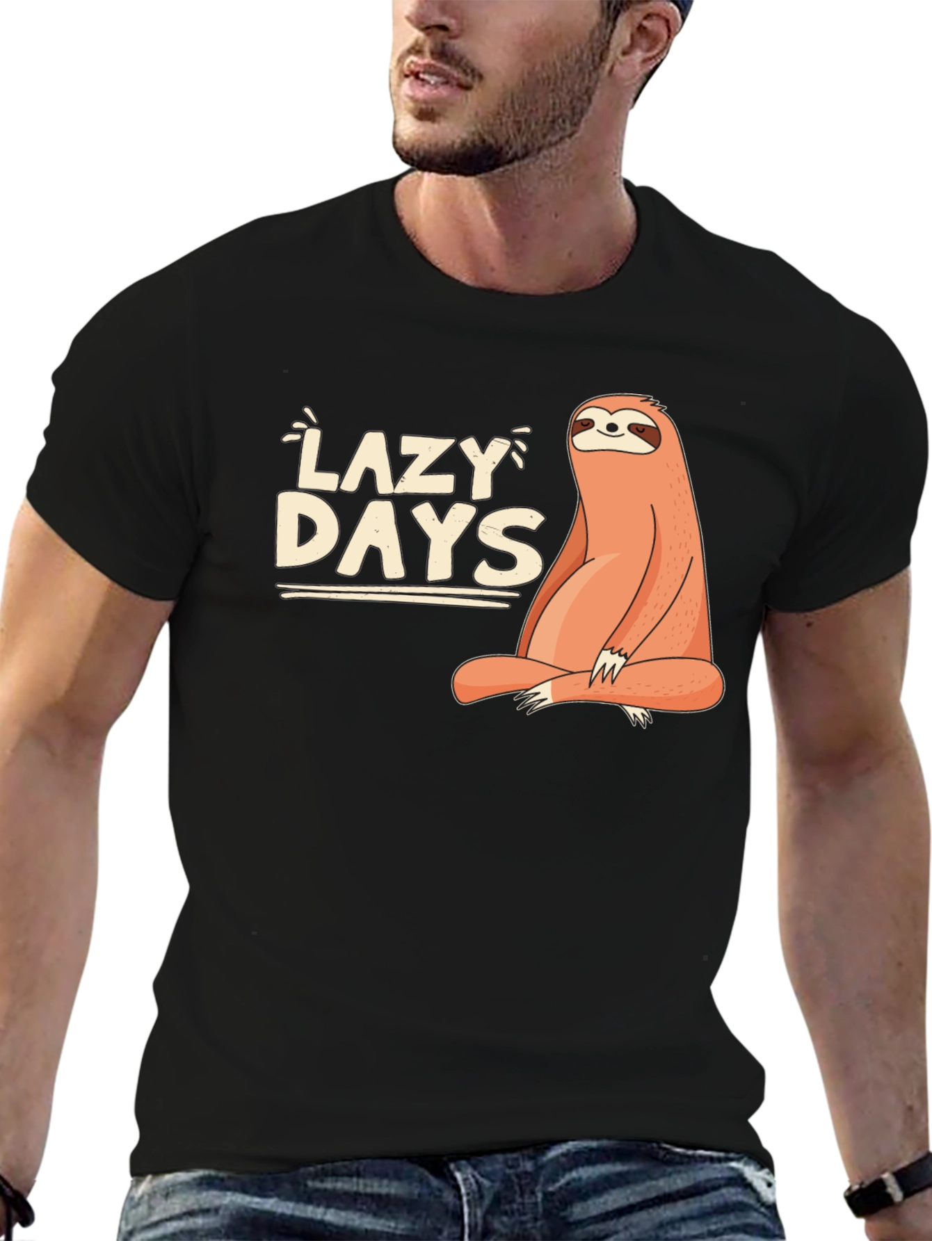 Lazy Days Sloth Graphic Tee - Relaxed Fit