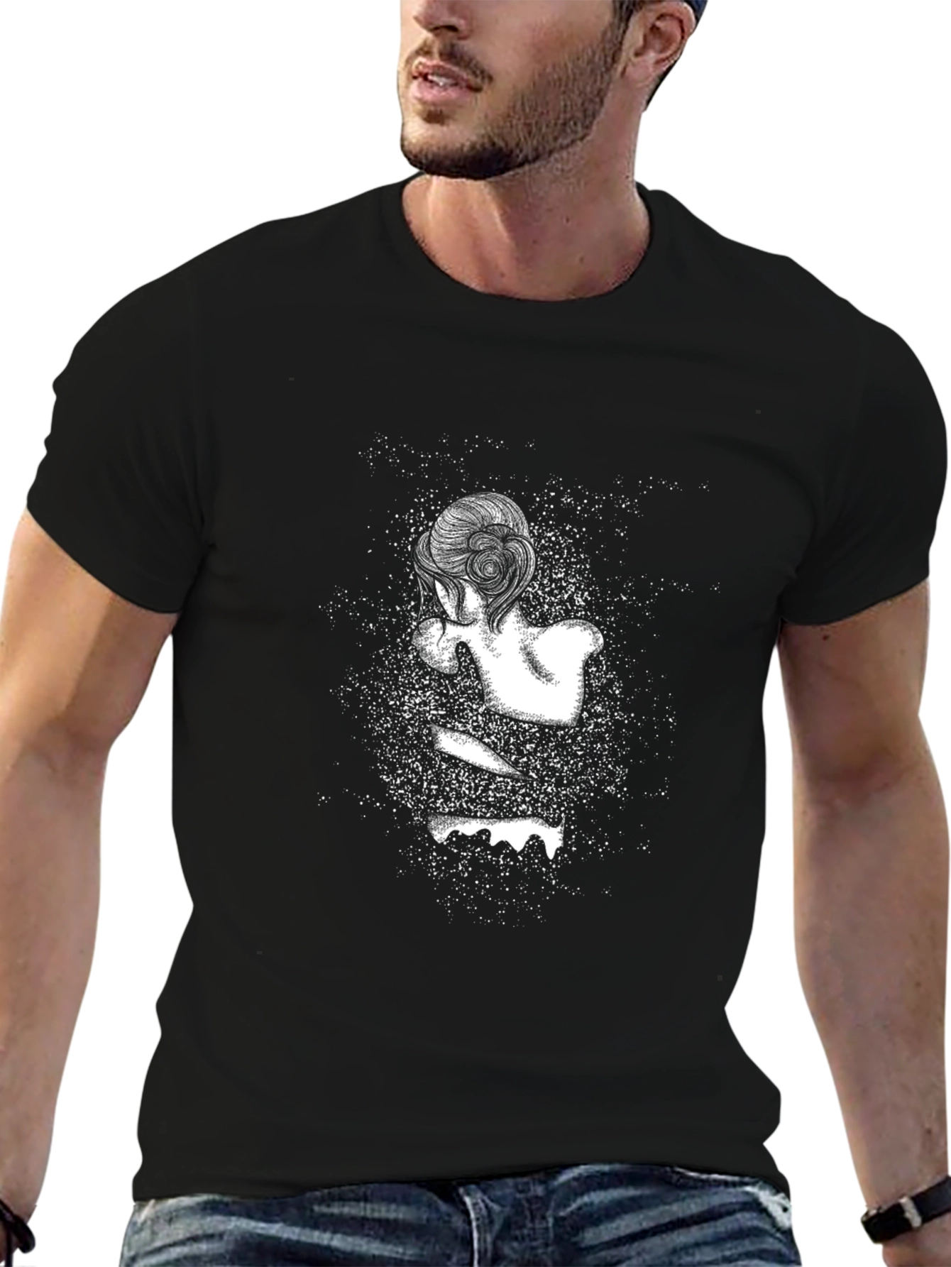 Graphic Print Black T-Shirt