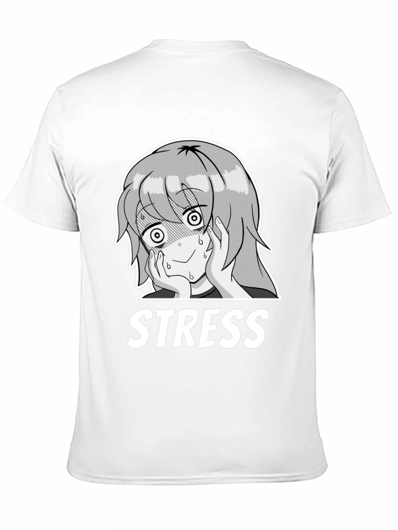 Stress Anime Graphic T-Shirt - Black Cotton Tee