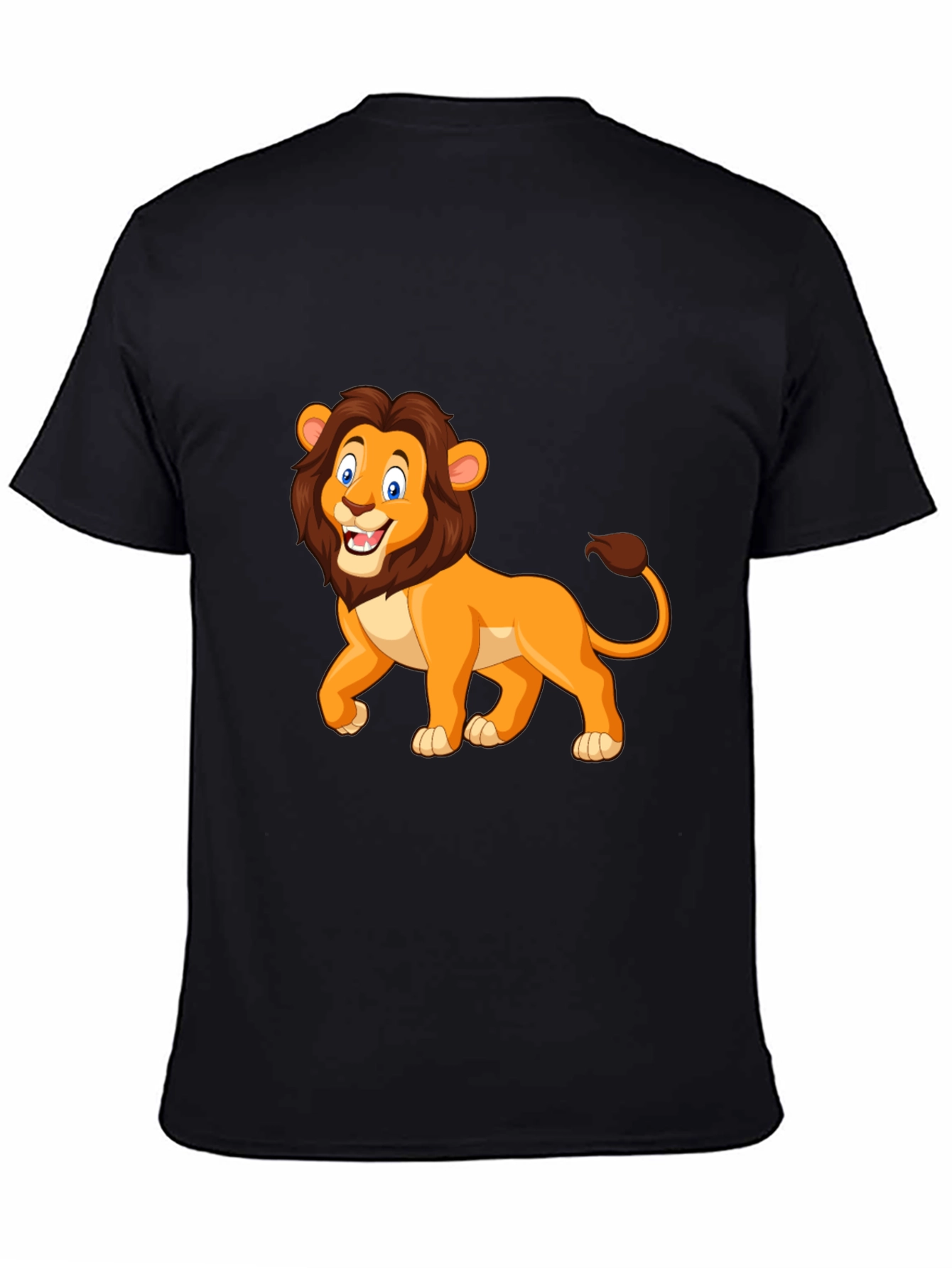 Lion Graphic Tee - Black Cotton T-Shirt