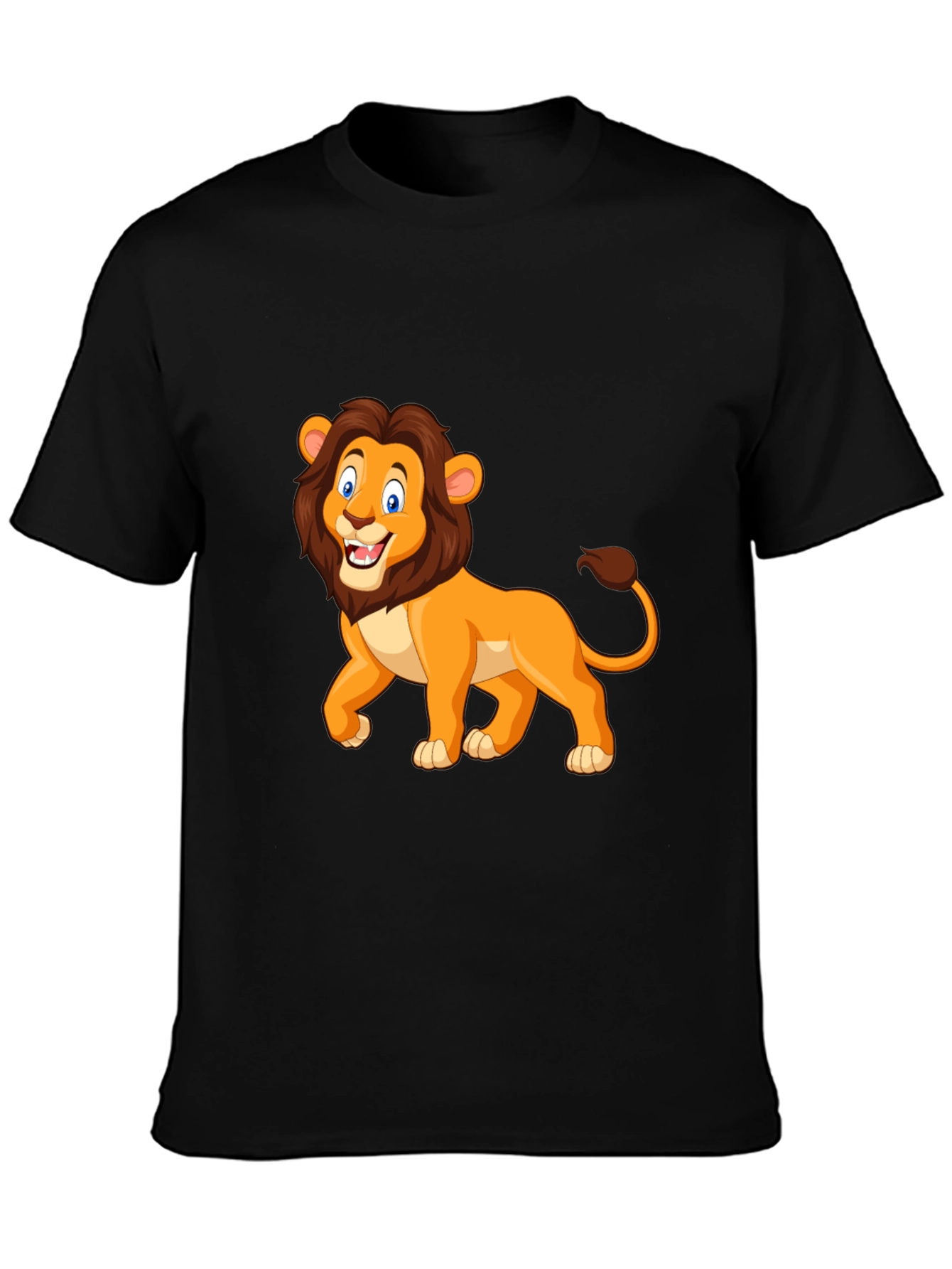 Lion Graphic Tee - Black Cotton T-Shirt