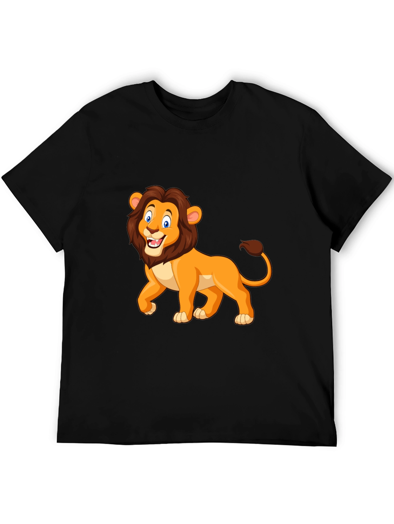 Lion Graphic Tee - Black Cotton T-Shirt