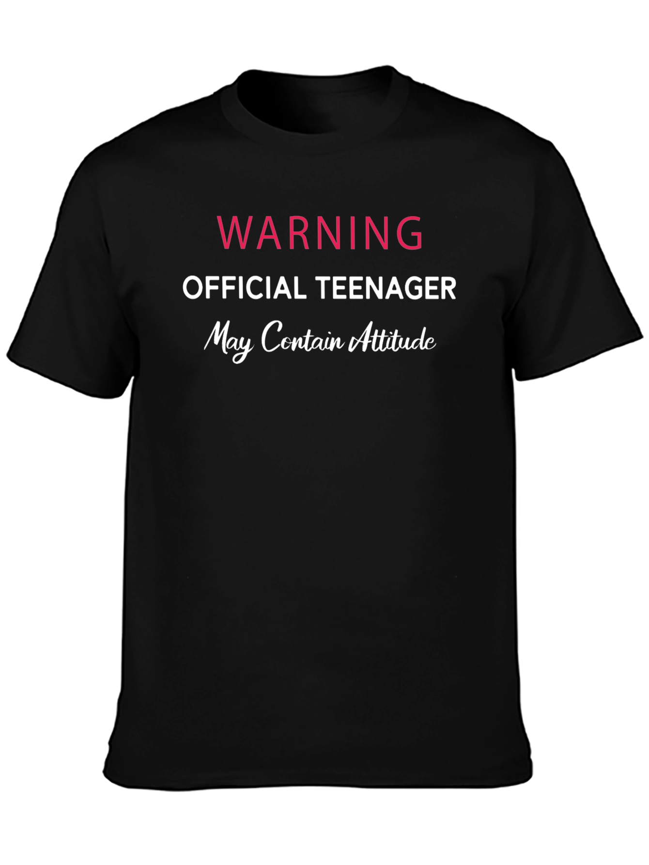 Official Teenager Warning T-Shirt - Funny Teen Attitude Tee