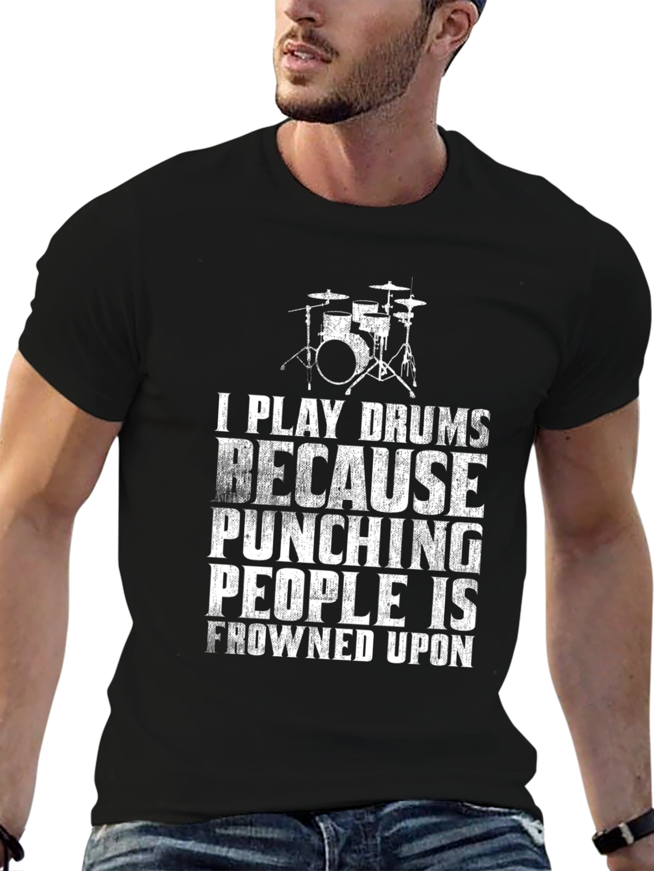 Drummer T-Shirt: Play Drums Not People!