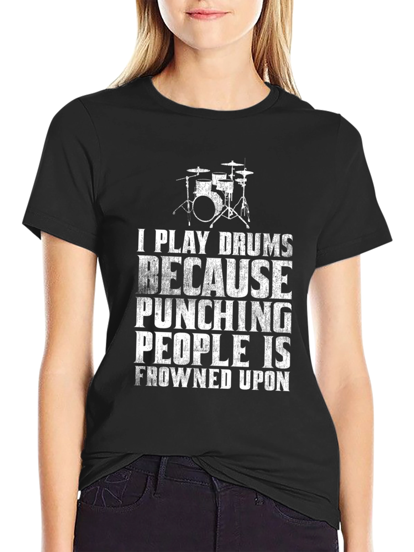 Drummer T-Shirt: Play Drums Not People!