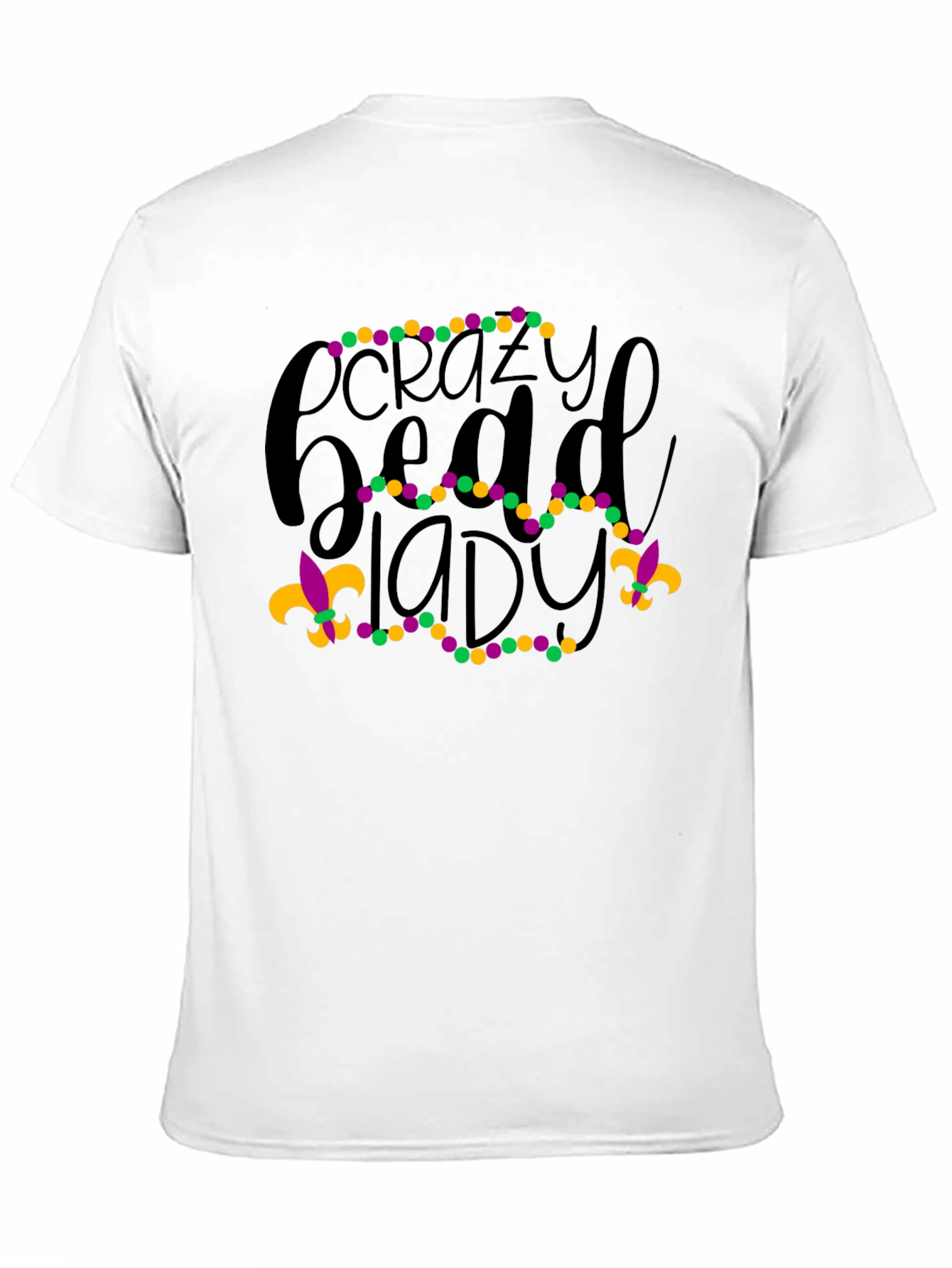 Crazy Bead Lady Mardi Gras Graphic Tee