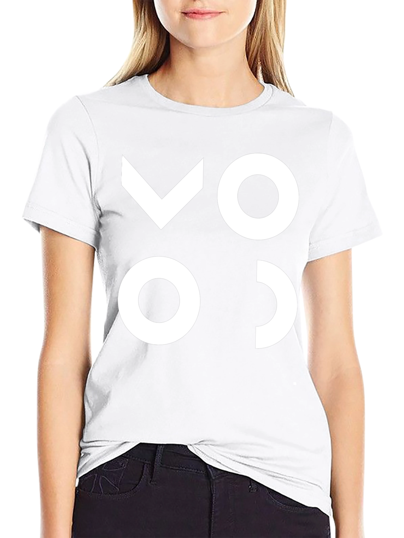 Modern Graphic Tee - Black with White Abstract Design