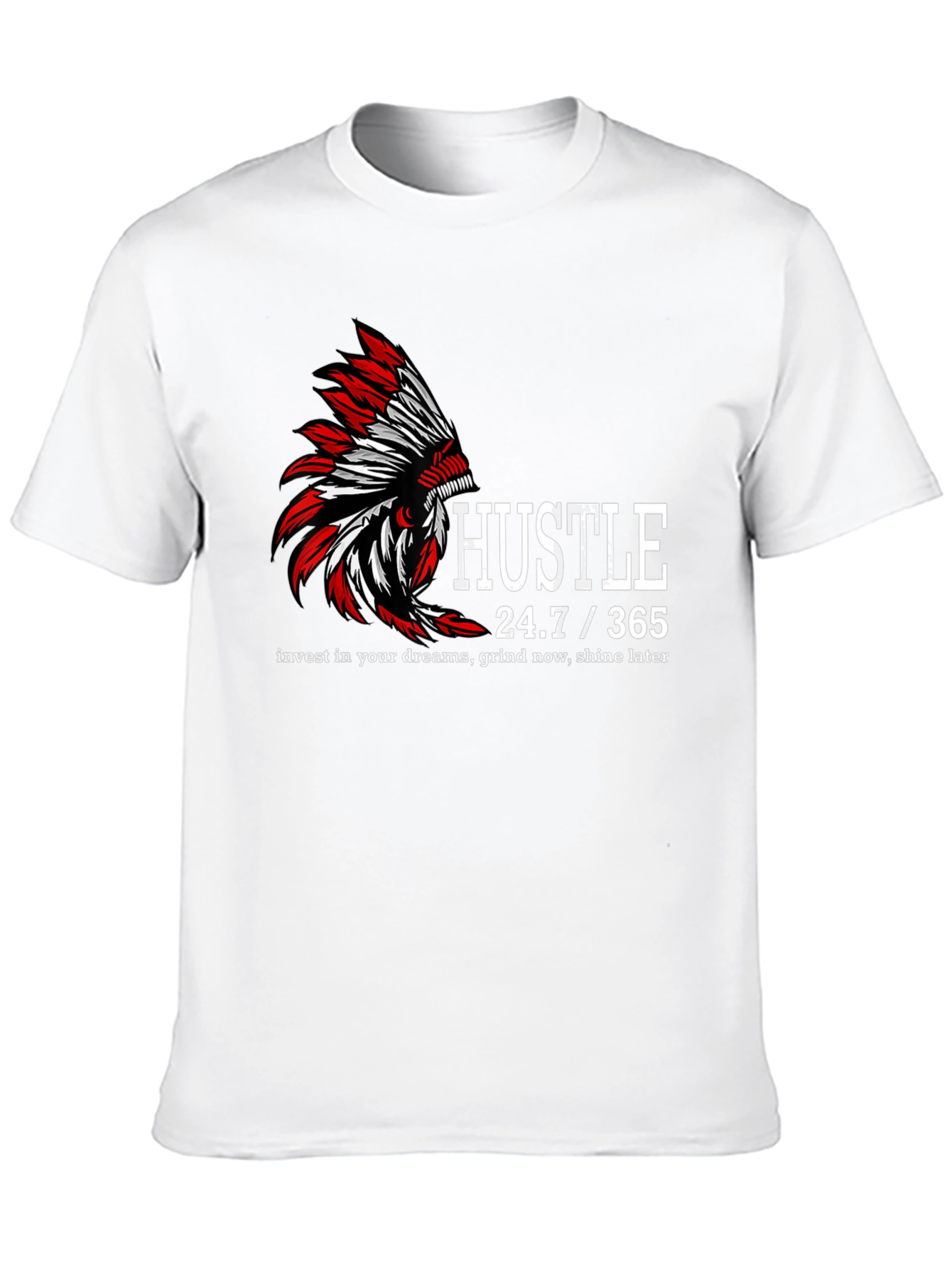 Hustle 24/7/365 Graphic Print Black T-Shirt